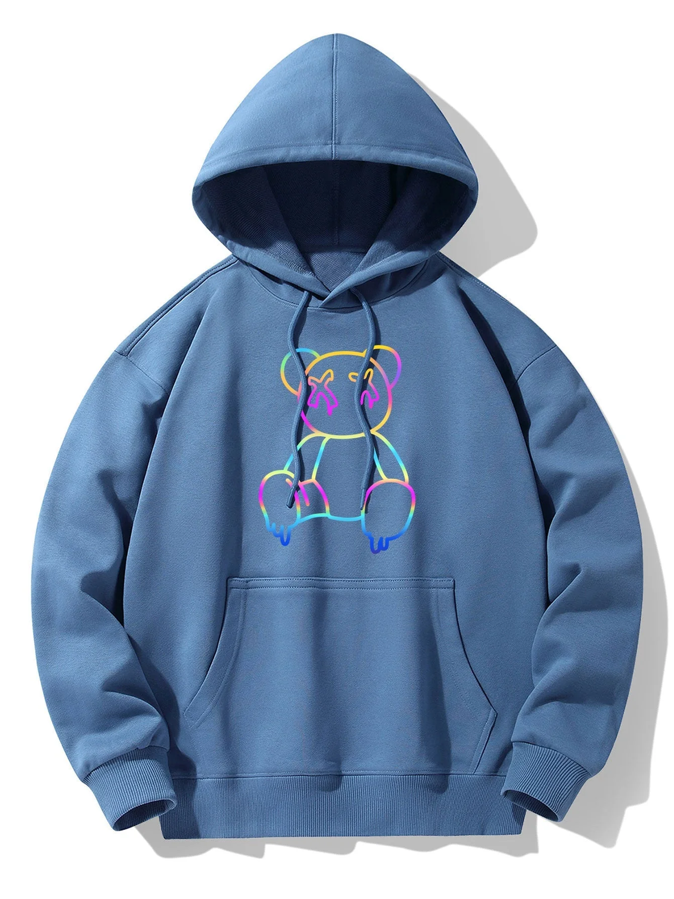 Ivar | Gradient Dissolving Bear Print Drop Shoulder Relaxed Hoodie - Image 2