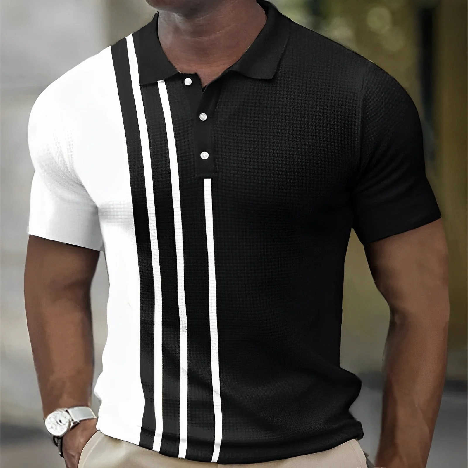 Ives | Stylish striped polo shirt - Image 3