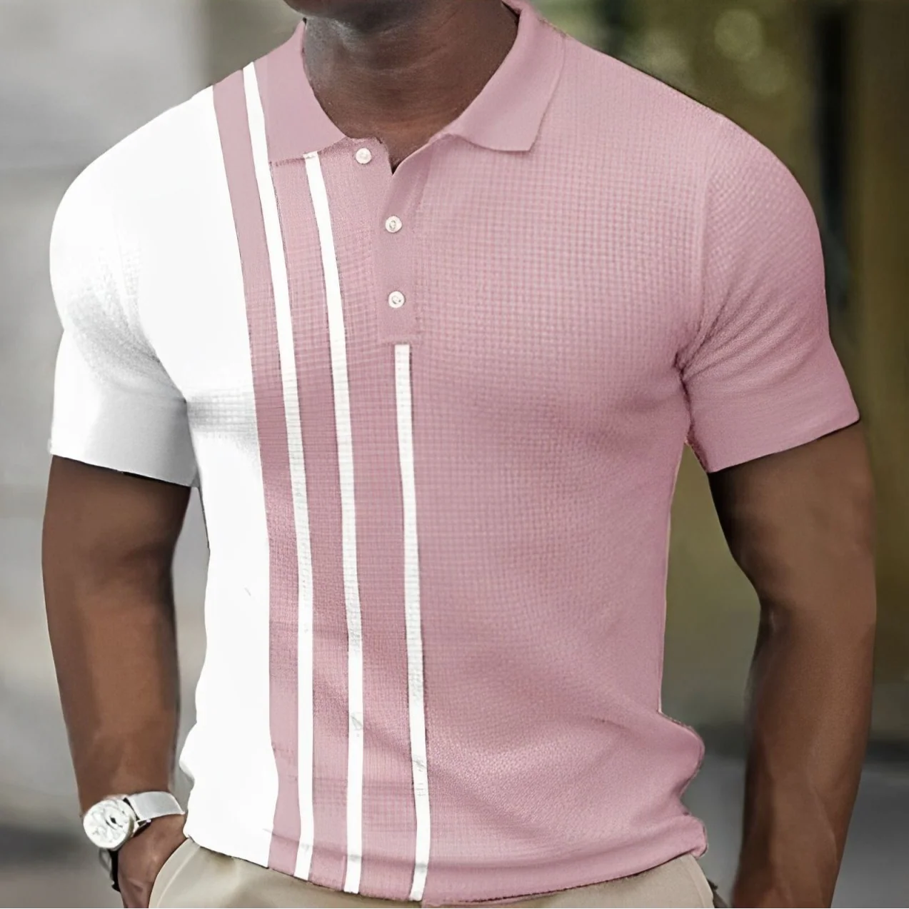 Ives | Stylish striped polo shirt - Image 4
