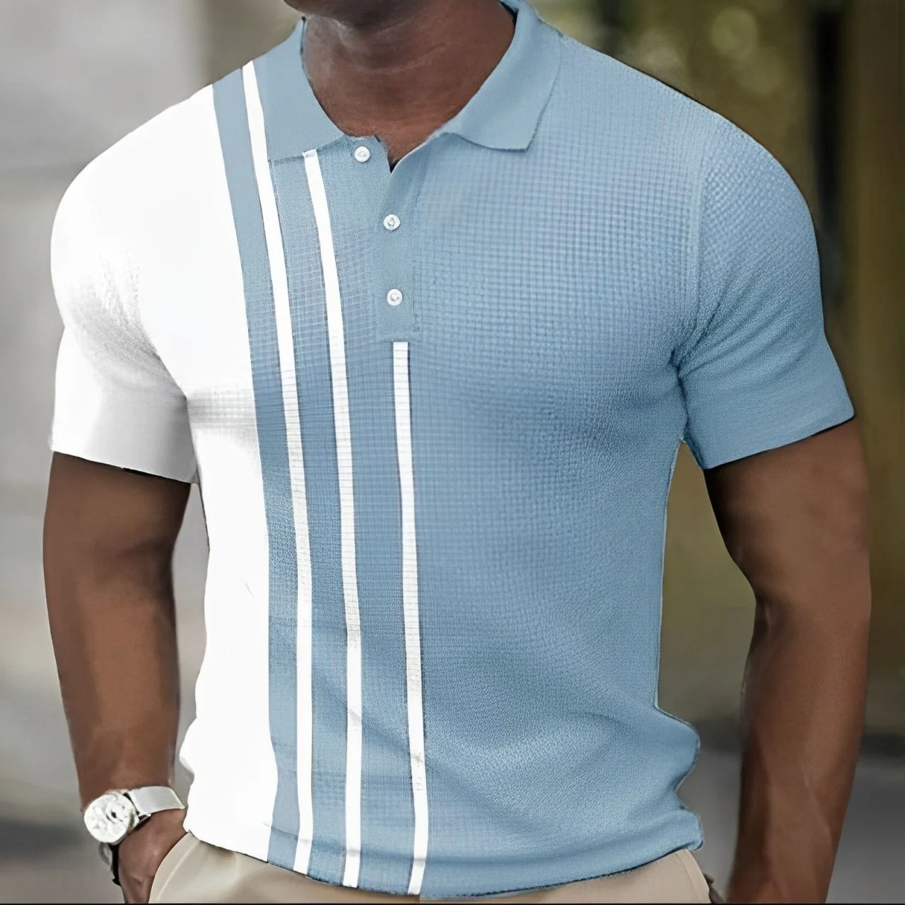 Ives | Stylish striped polo shirt - Image 5