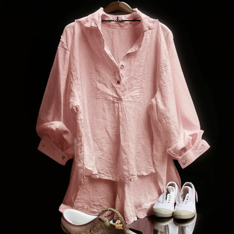 Jace® | Vintage Blouse With V-Neck And Buttons - Image 2