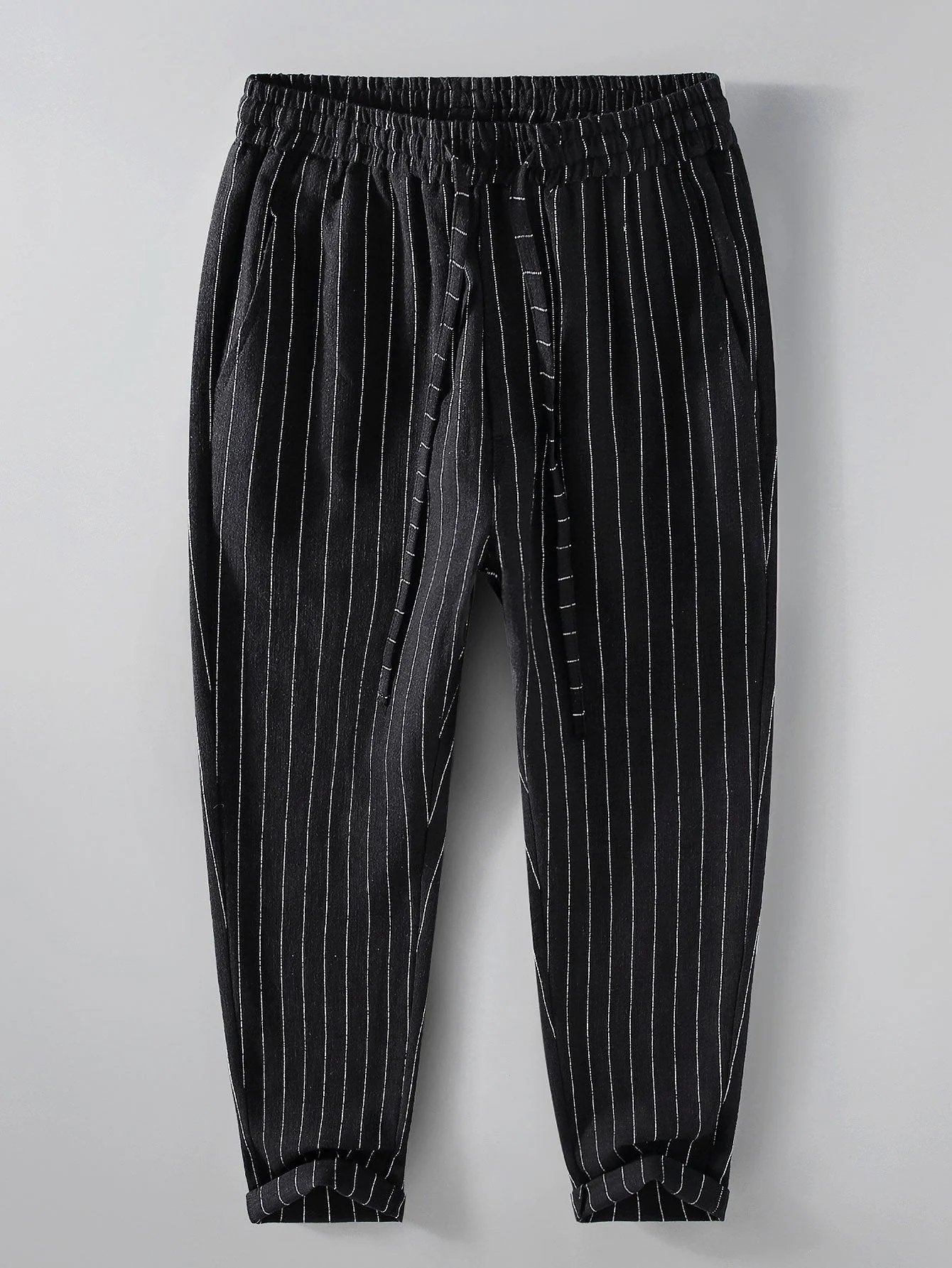 Jacinto® | Striped Linen Cotton Blend Cropped Pants - Image 4