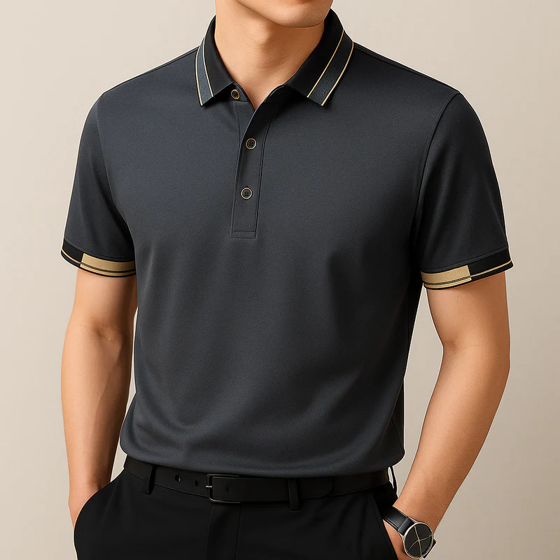 Jacinto | Polo shirt with contrasting finishes - Image 9