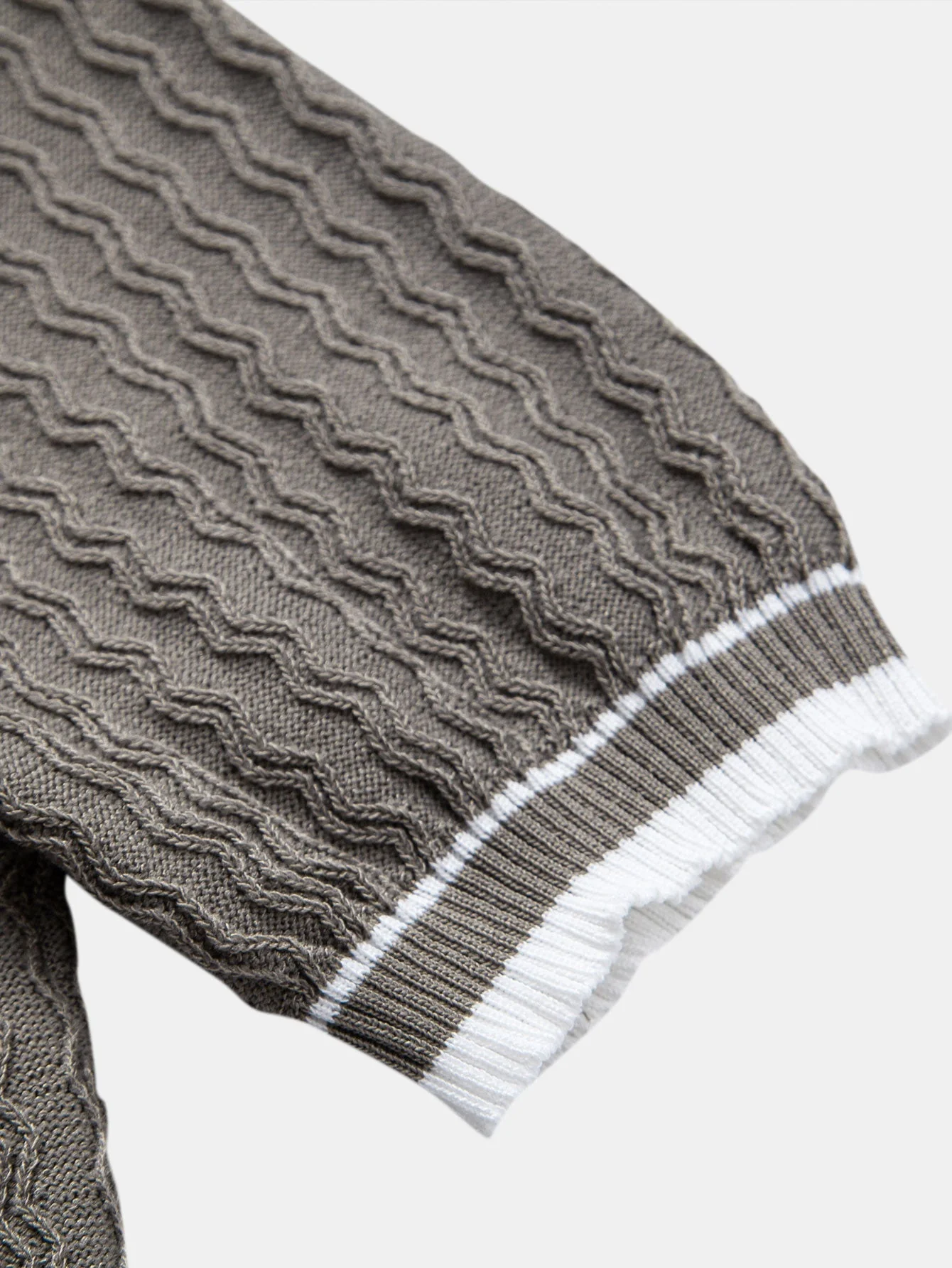 Jackson | Wave Jacquard Zip Up Knitted Polo Shirt - Image 9