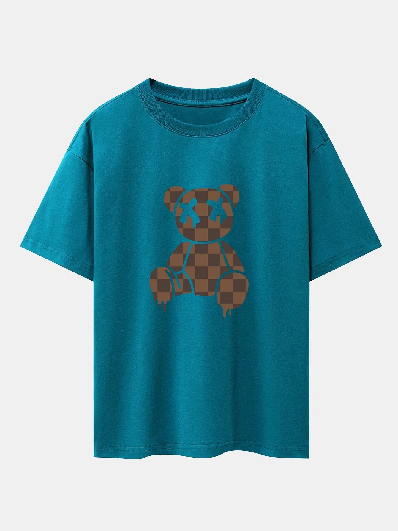 Jacob® | Checkerboard Dissolving Bear Drop Shoulder Oversize T-Shirt - Image 10