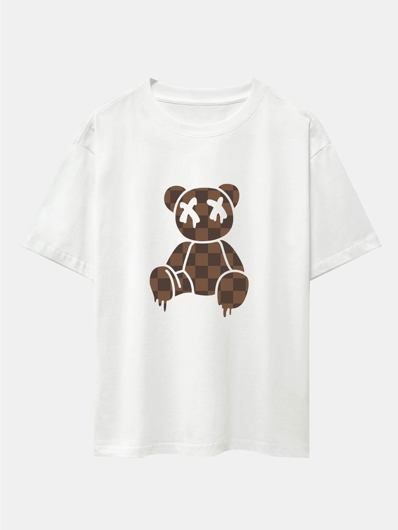 Jacob® | Checkerboard Dissolving Bear Drop Shoulder Oversize T-Shirt - Image 3