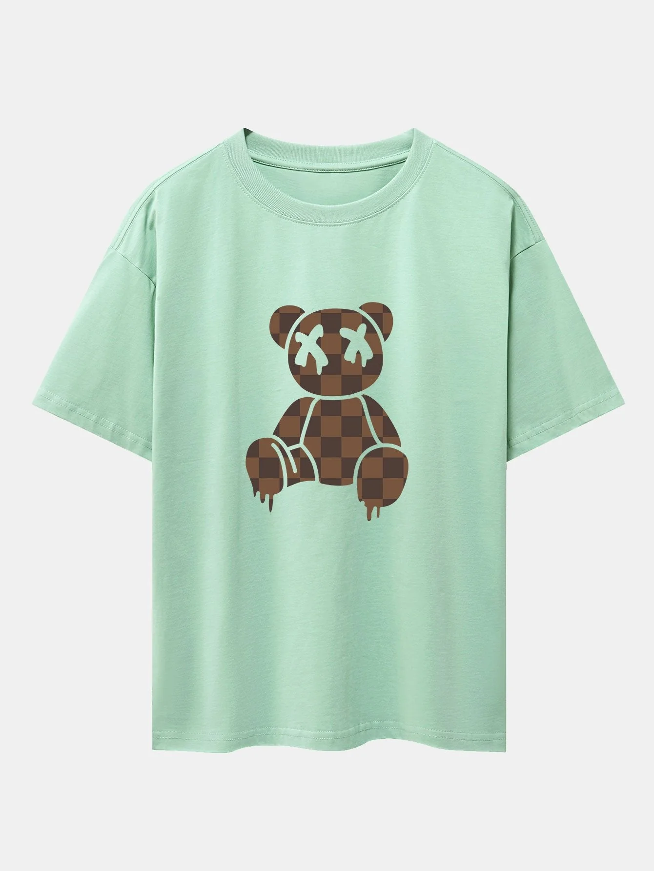 Jacob® | Checkerboard Dissolving Bear Drop Shoulder Oversize T-Shirt - Image 8