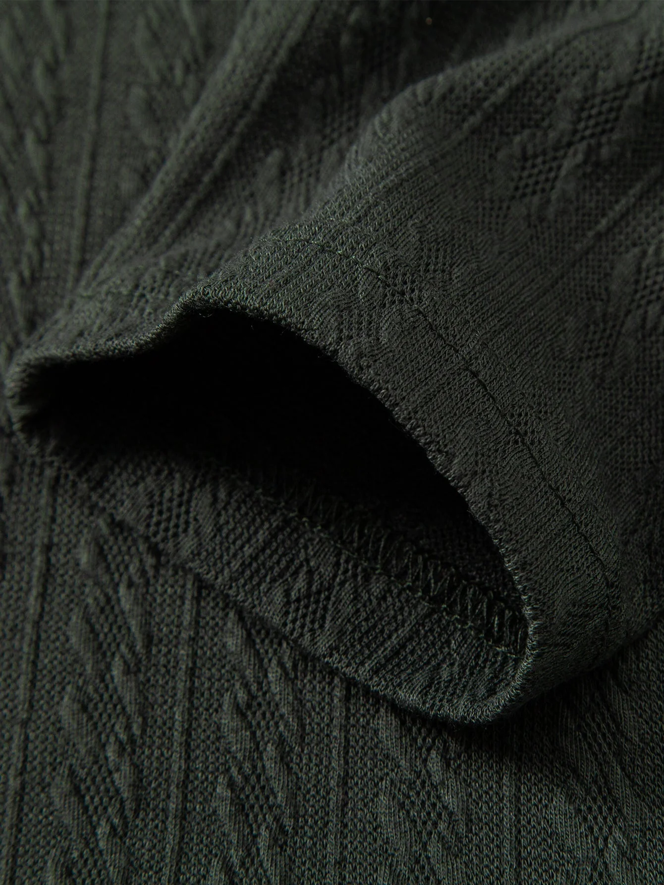 Jacob | Long Sleeve Twist Jacquard Polo Shirt - Image 3