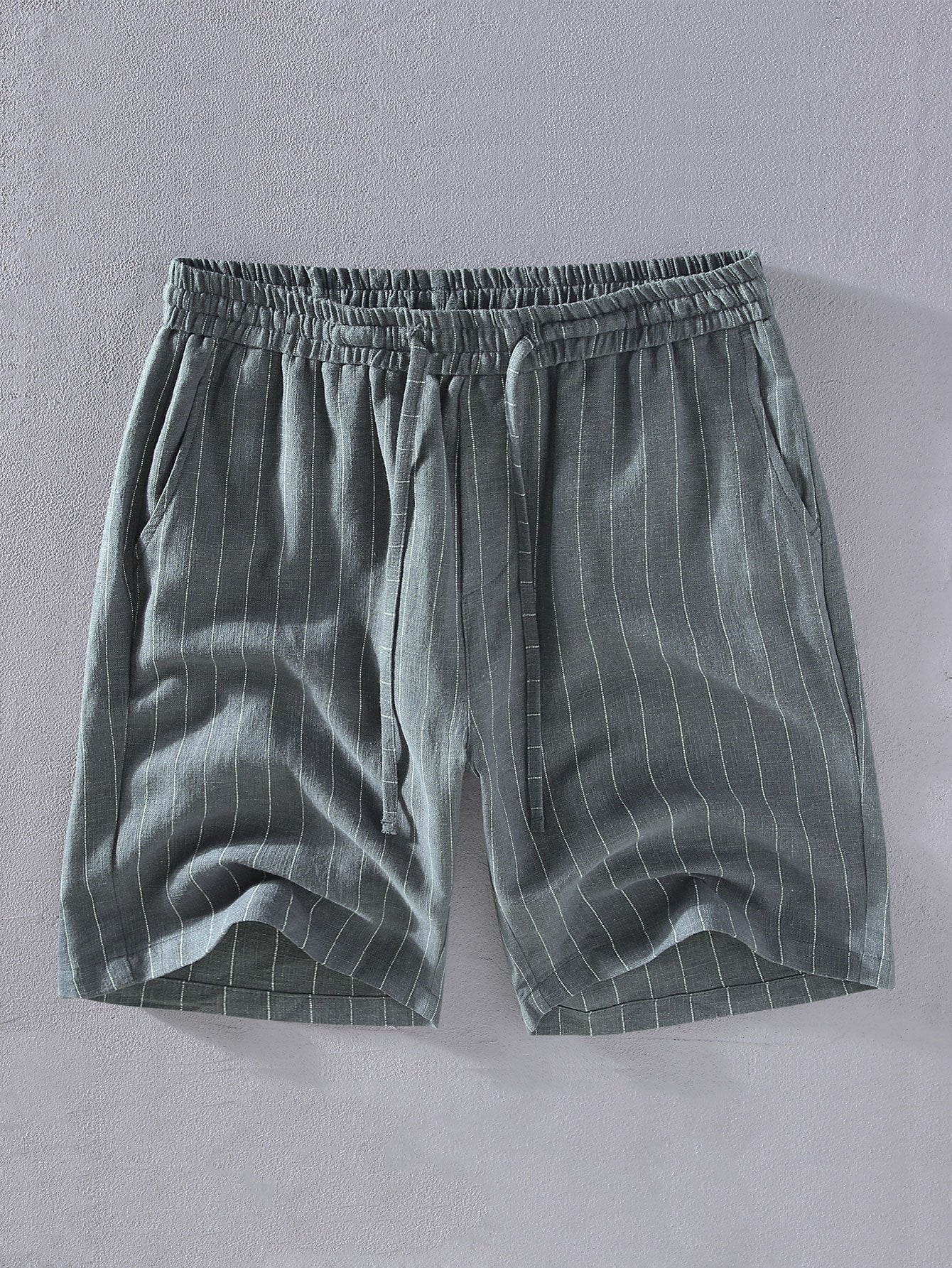 Jacobo® | Linen Cotton Blend Striped Shorts - Image 3