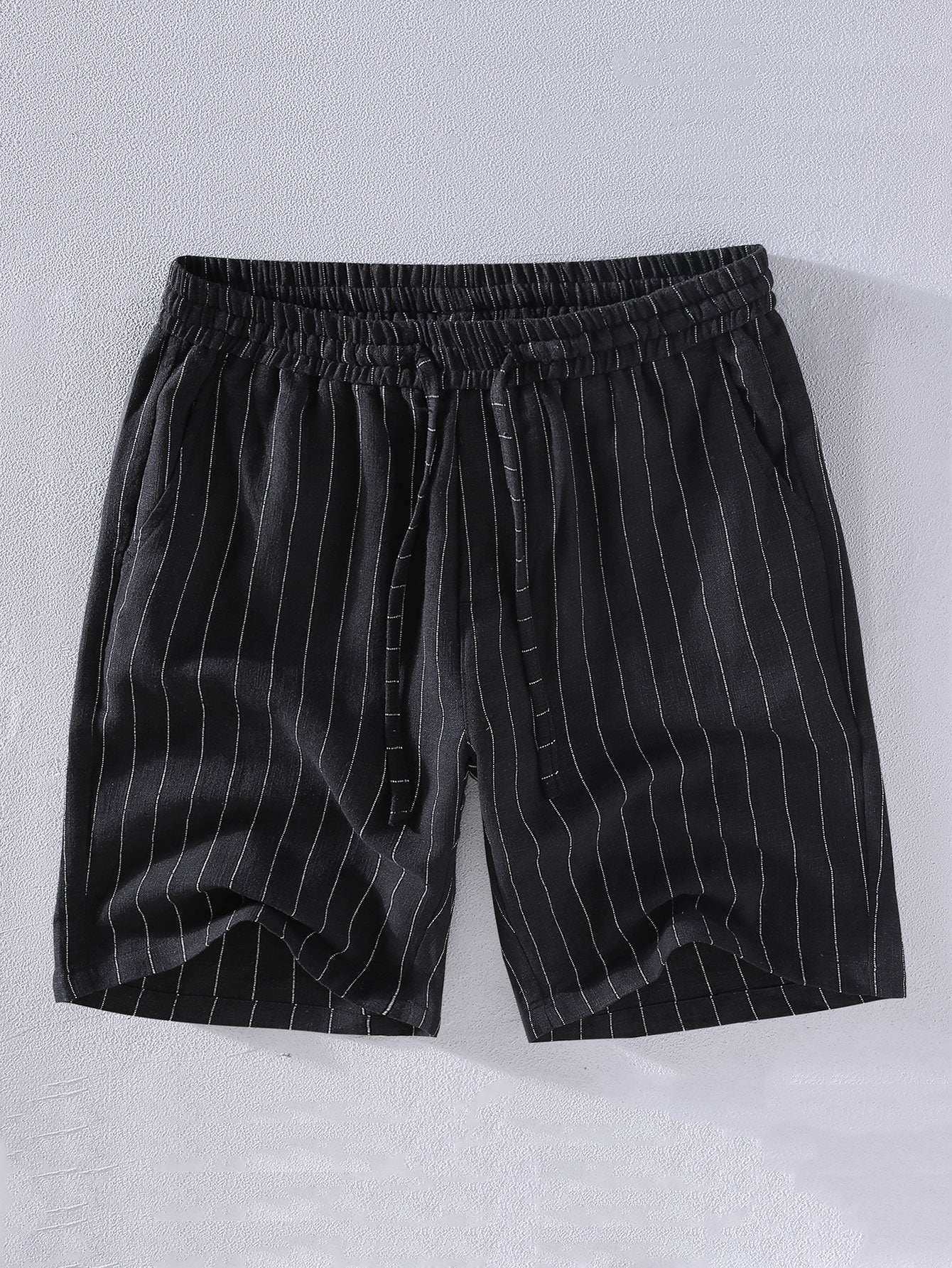 Jacobo® | Linen Cotton Blend Striped Shorts - Image 5