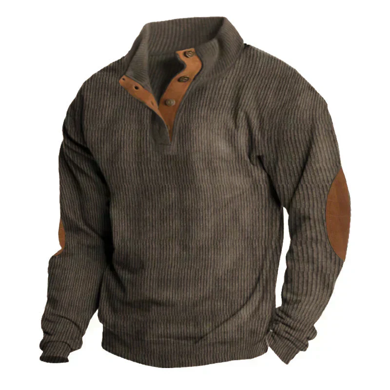 Jaden® | Men's ribbed sweater with button closure - Image 3