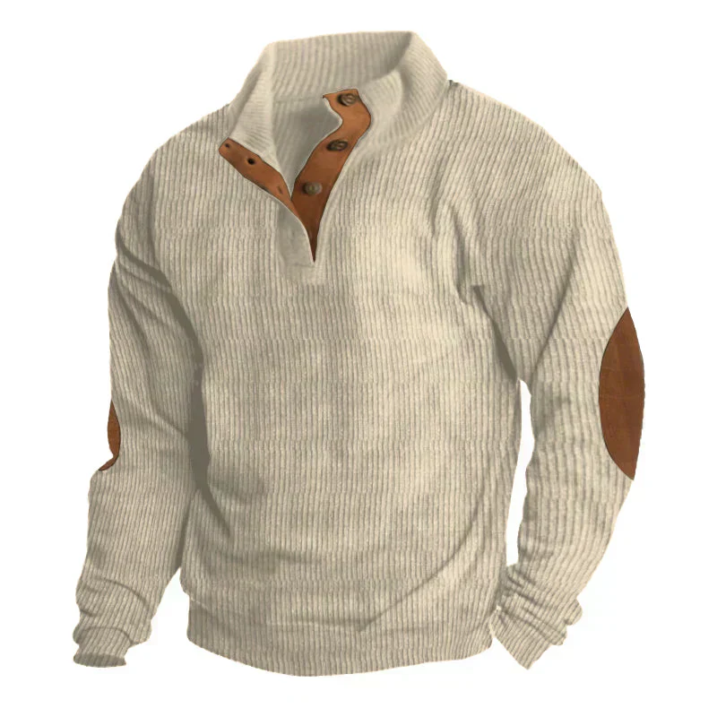 Jaden® | Men's ribbed sweater with button closure - Image 4