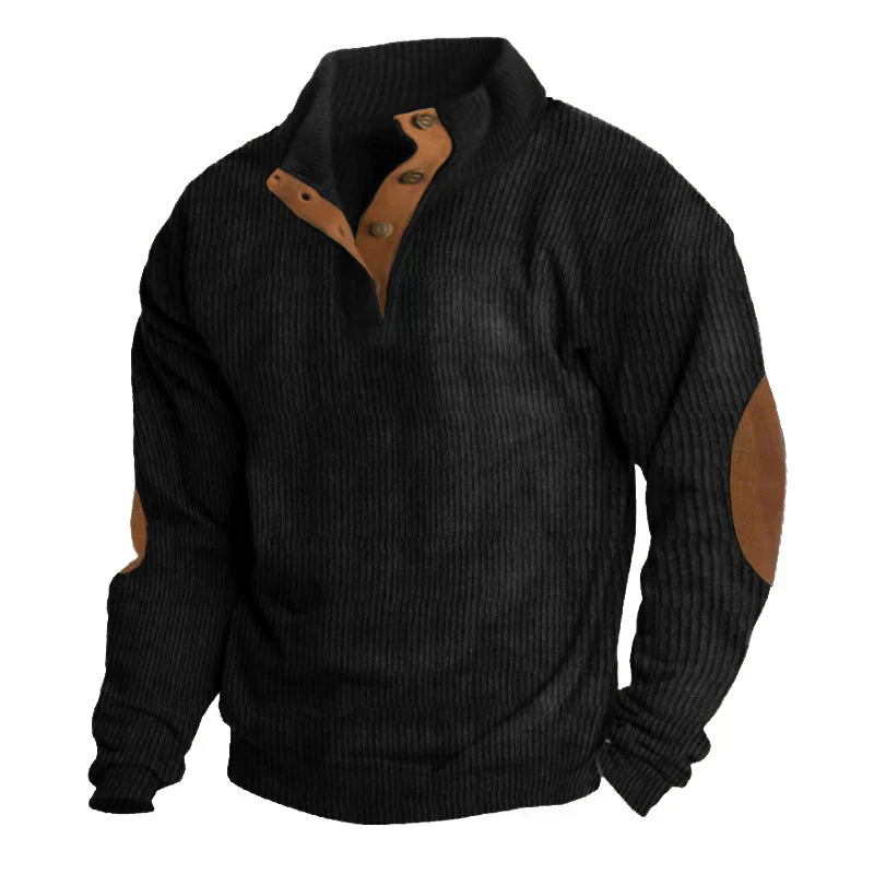 Jaden® | Men's ribbed sweater with button closure - Image 5