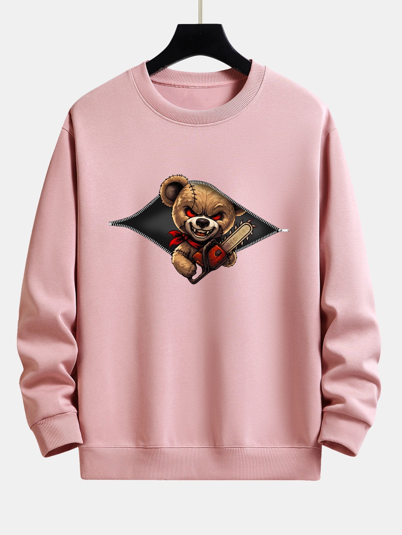 JaelĀ® | Halloween Zipper Evil Bear Print Relax Fit Sweatshirt - Image 10