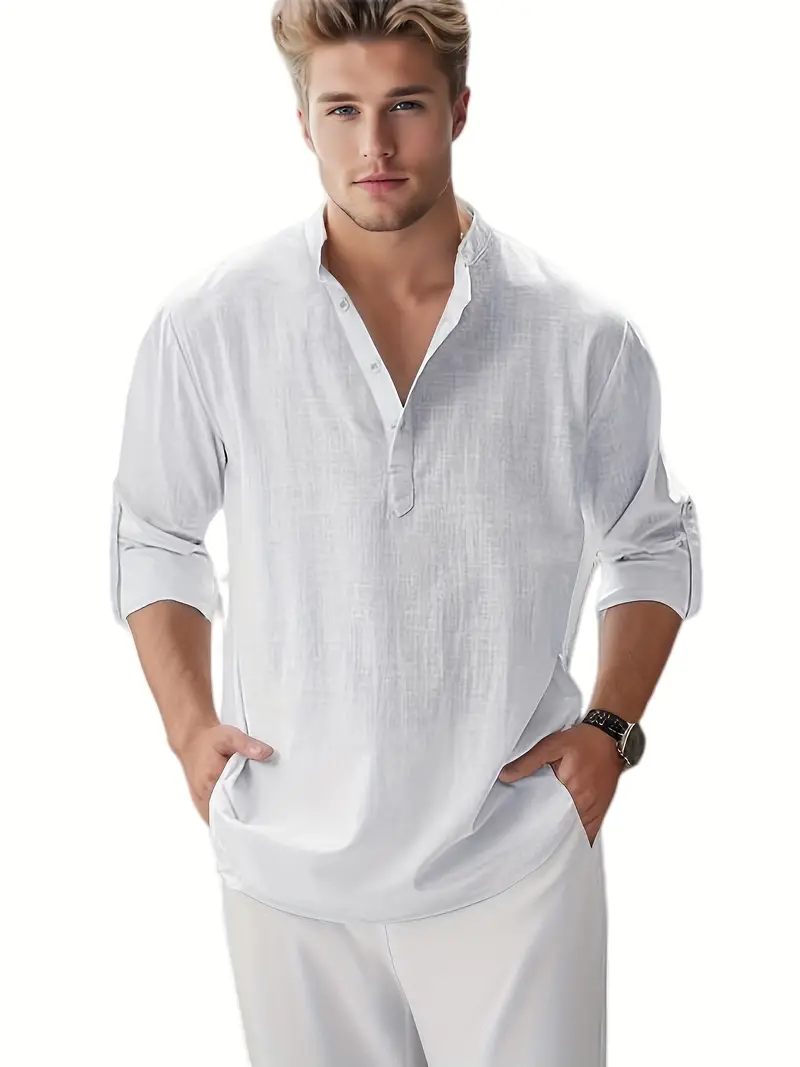 Jago® | Elegant, Airy Shirt With A Stand-Up Collar - Image 4