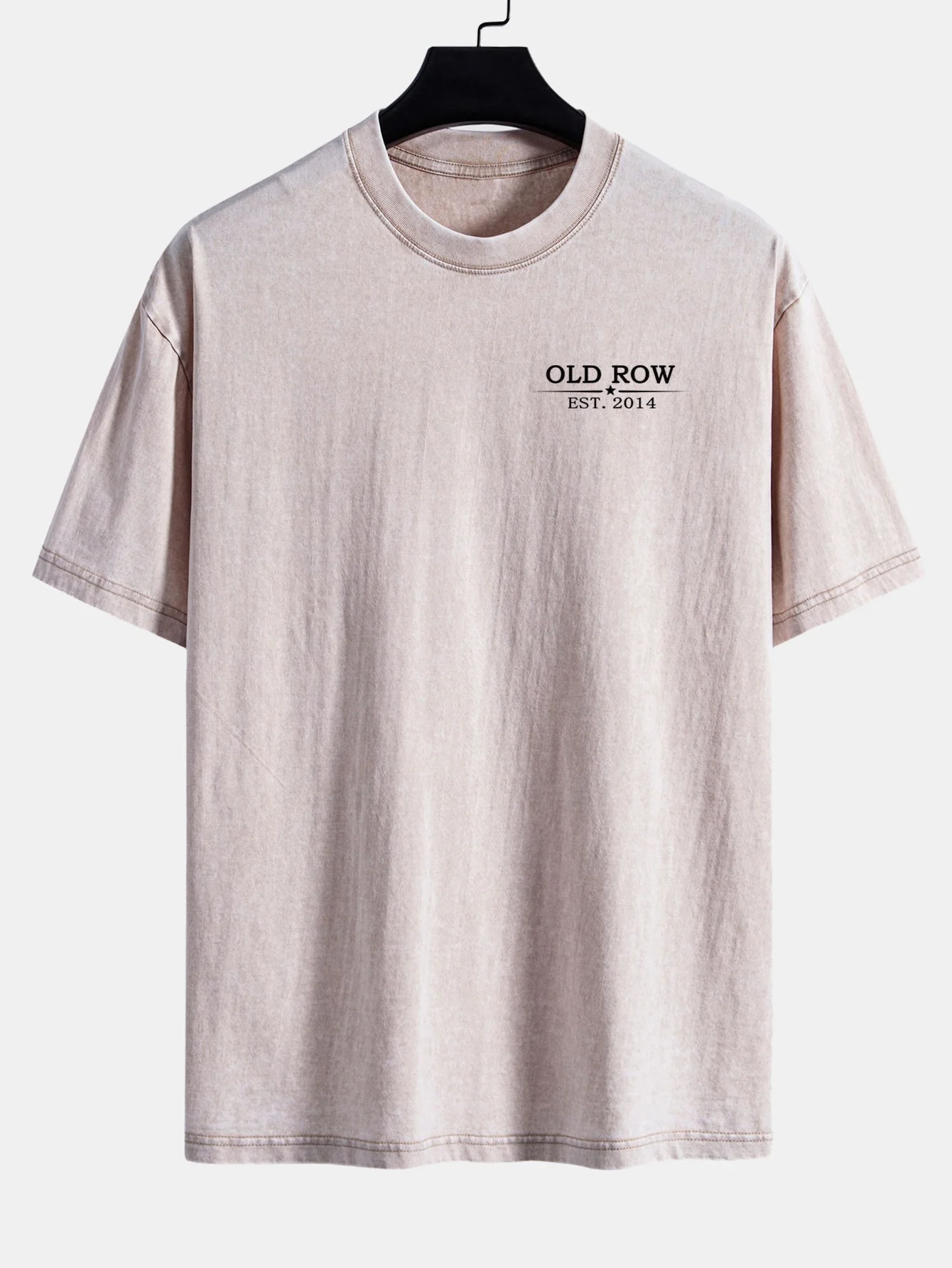 Jairo® | USA Old Row Beer Print Washed Distressed Drop Shoulder T-Shirt - Image 2