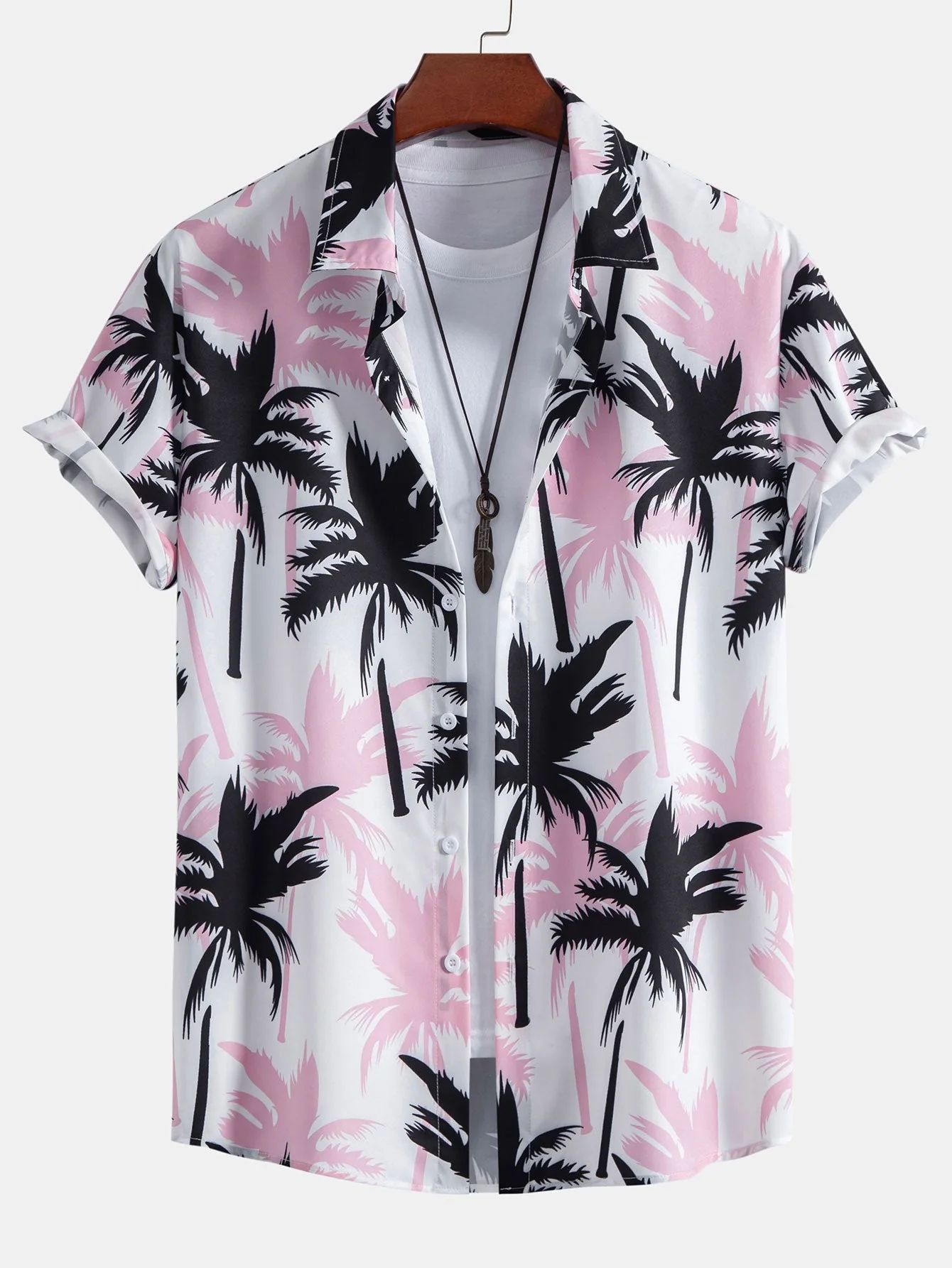 Jamal® | Shirt With Palm Tree Pattern And Button Placket - Image 4