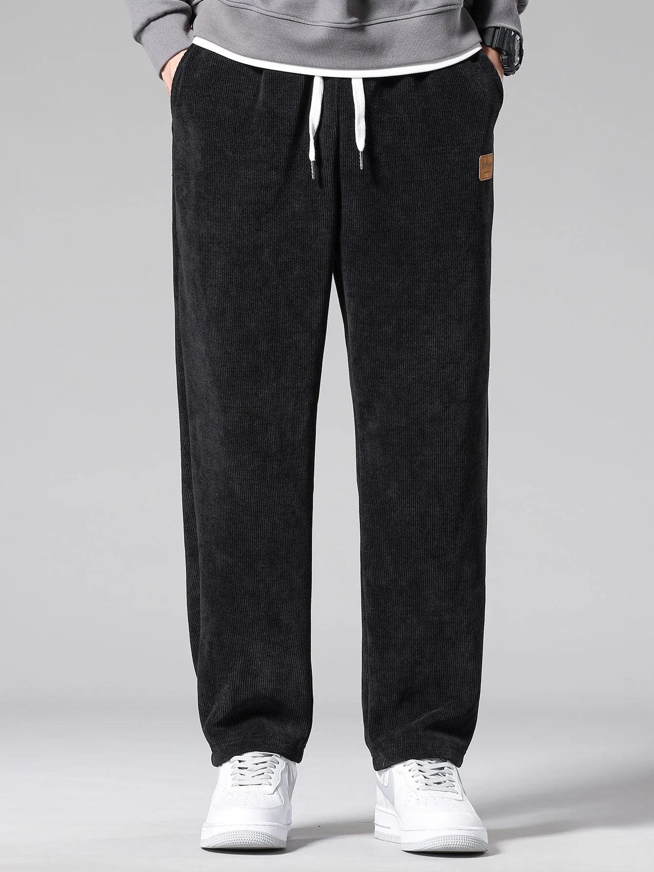James® | Checkerboard Dissolving Bear Drop Shoulder Oversize T-Shirt & Straight Leg Corduroy Pants - Image 11
