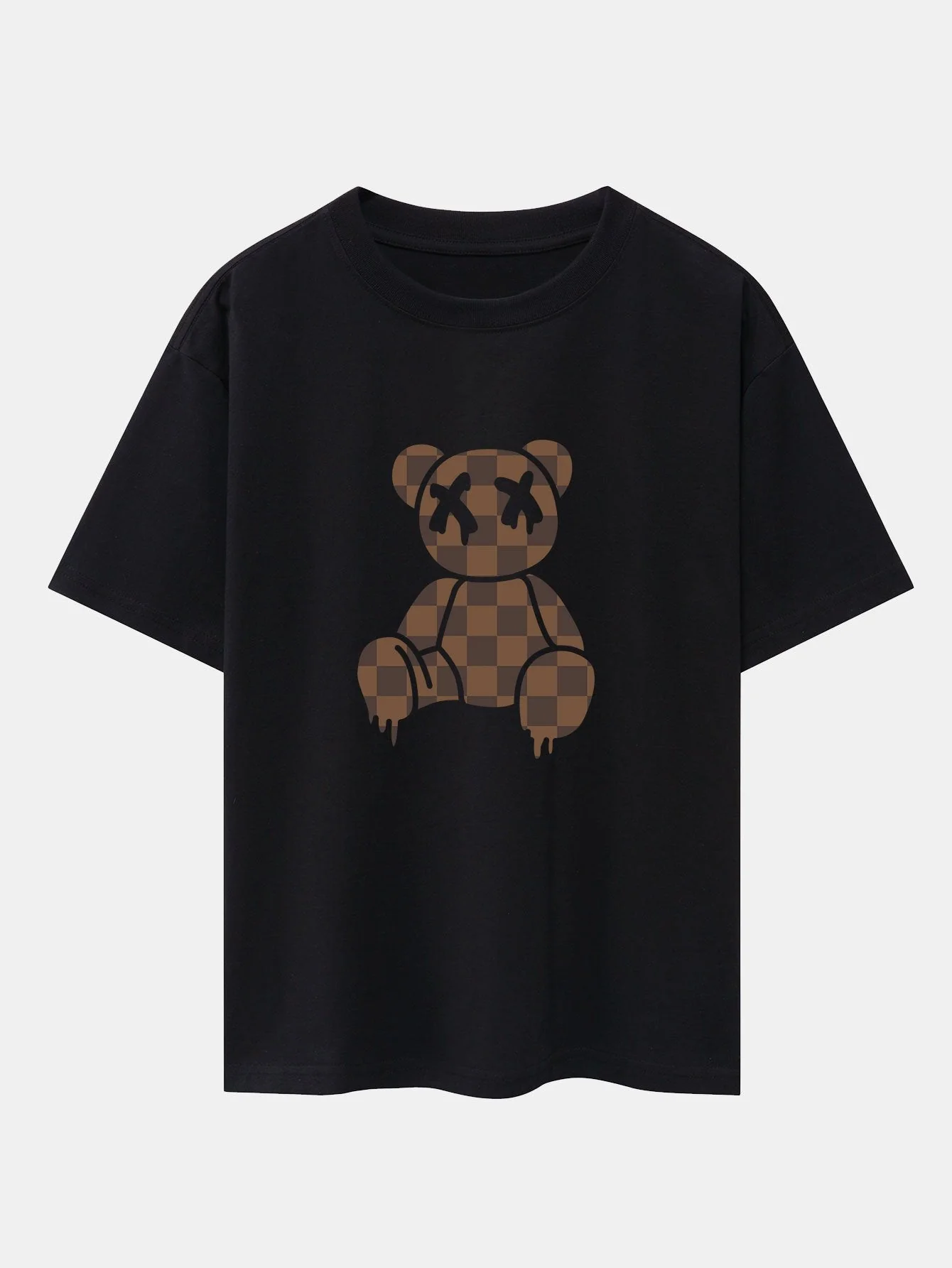James® | Checkerboard Dissolving Bear Drop Shoulder Oversize T-Shirt & Straight Leg Corduroy Pants - Image 5