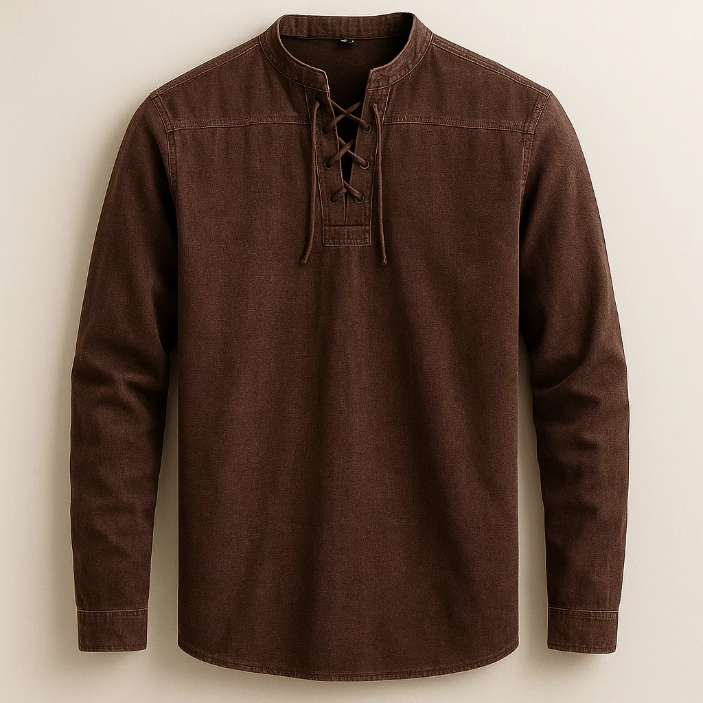 James | Nomad Henley Long Sleeve Shirt - Image 4