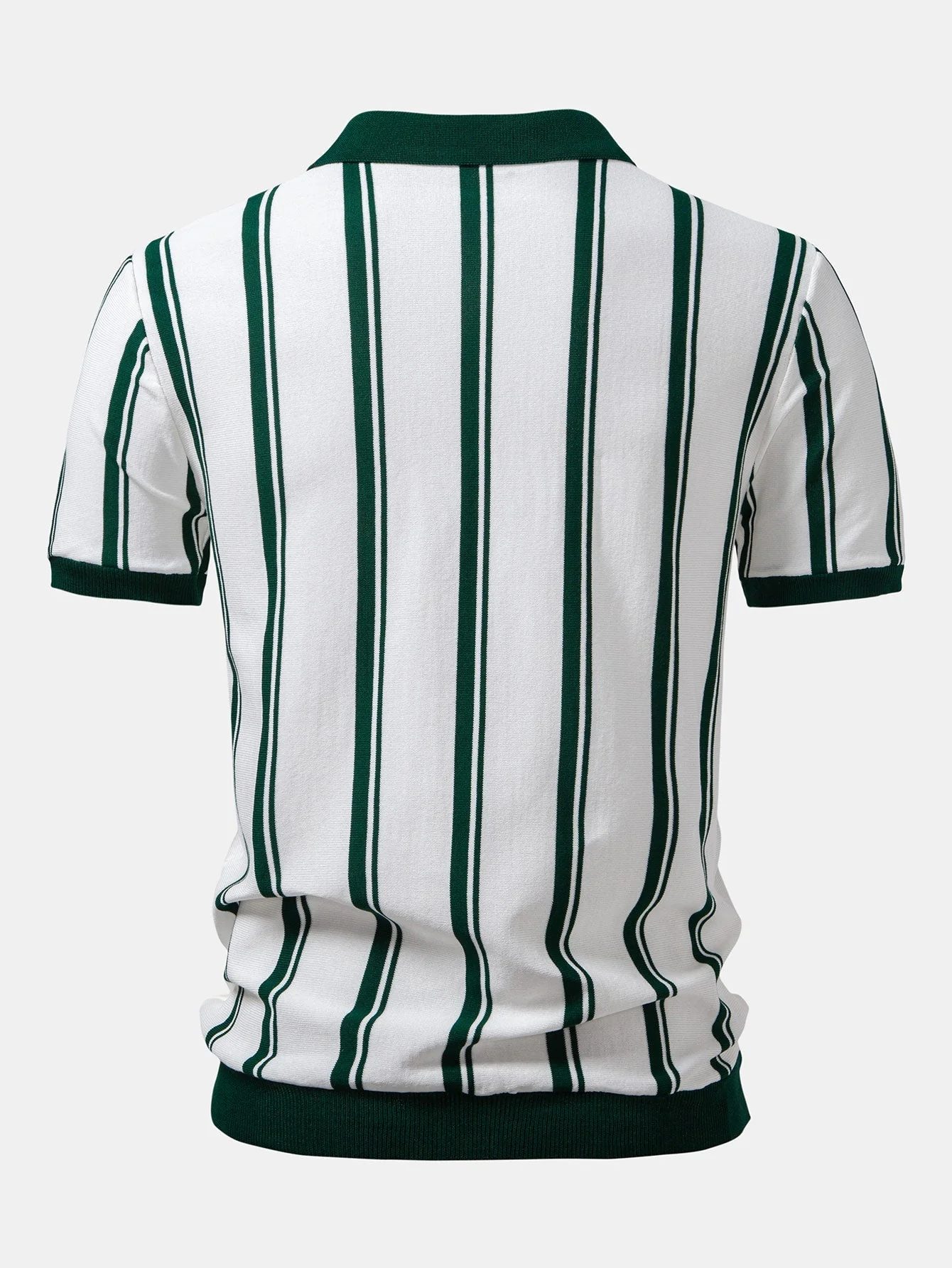 James | Striped Zip Up Knit Polo - Image 5
