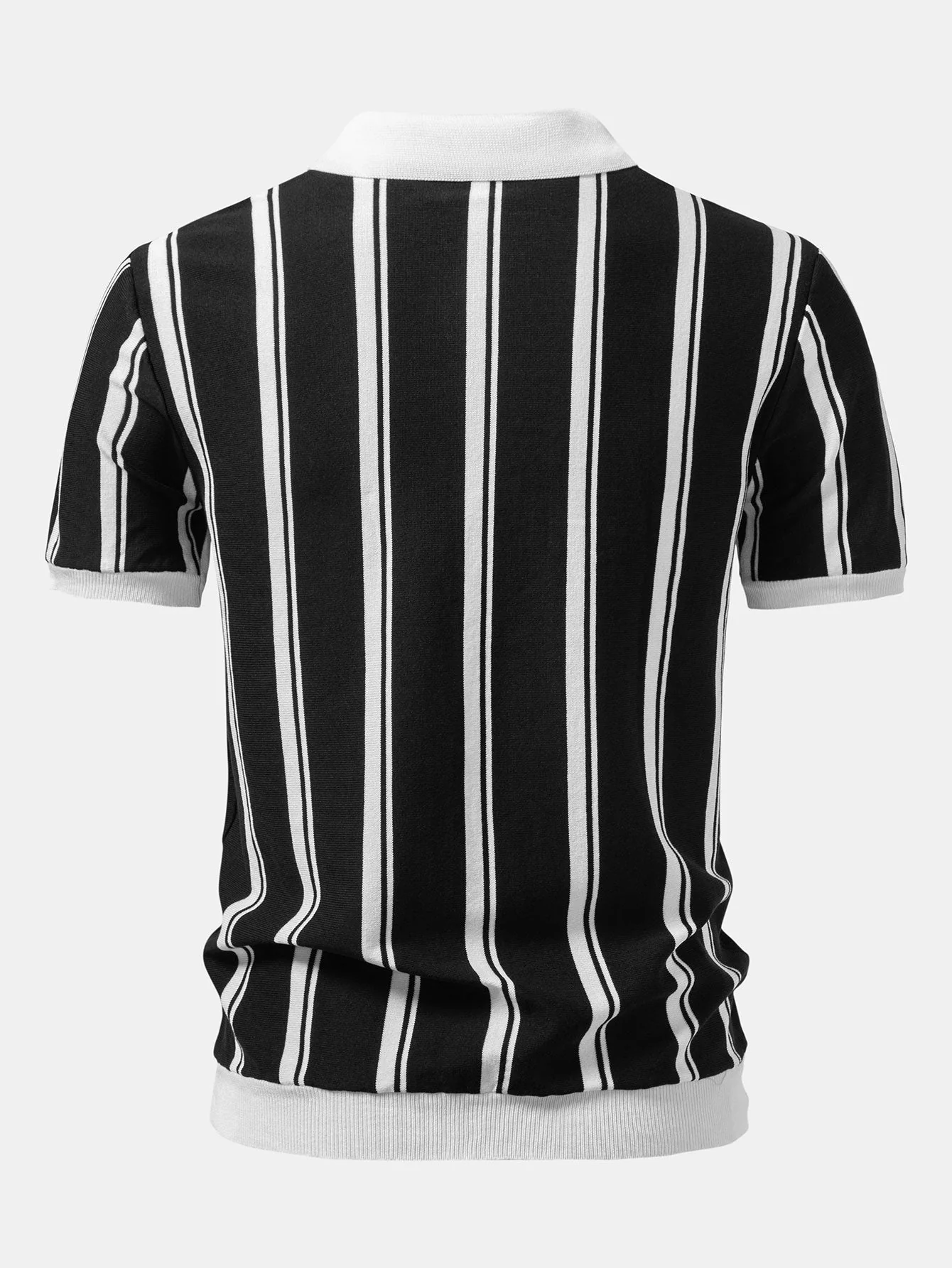 James | Striped Zip Up Knit Polo - Image 7
