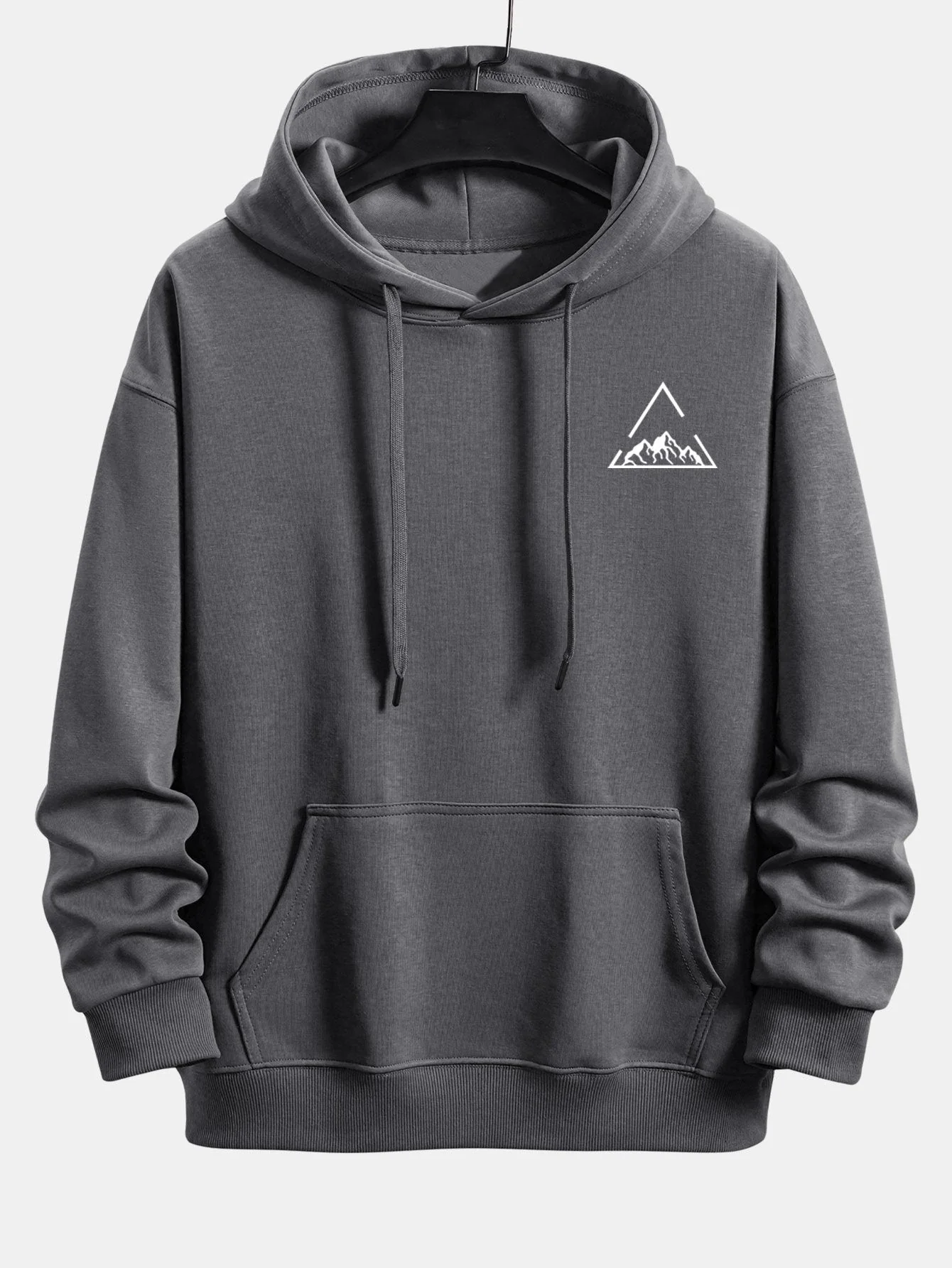 James | Triangle Mountain Print Relax Fit Hoodie - Image 3