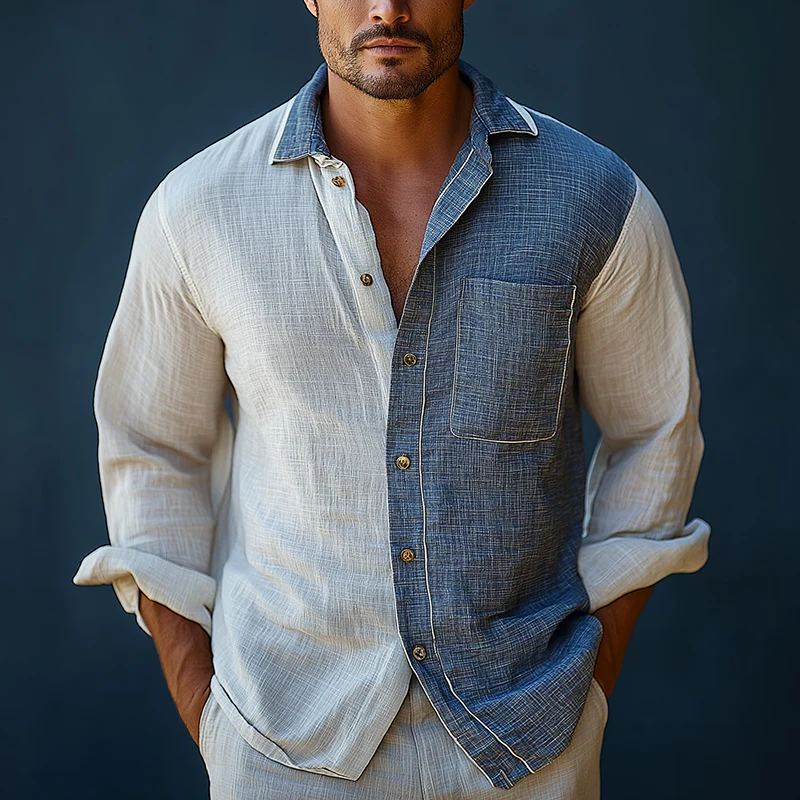 Jamie | Men'S Summer Fashion Cotton And Linen Long Sleeve Shirt - Image 2