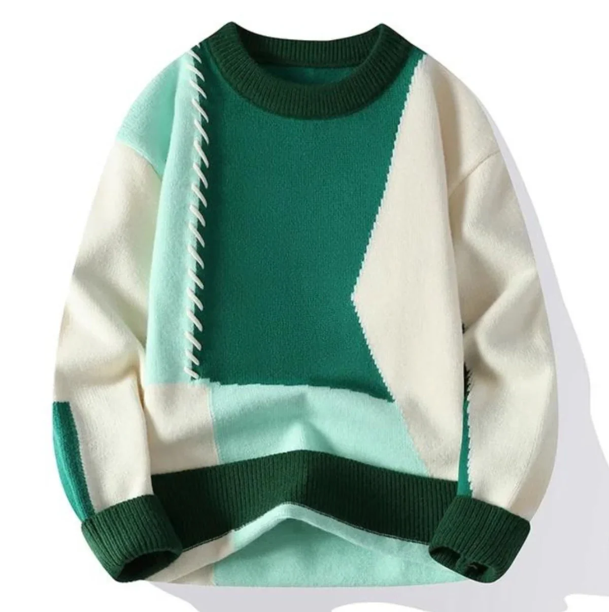 Jano | Modern patch knit sweater for men - Image 2