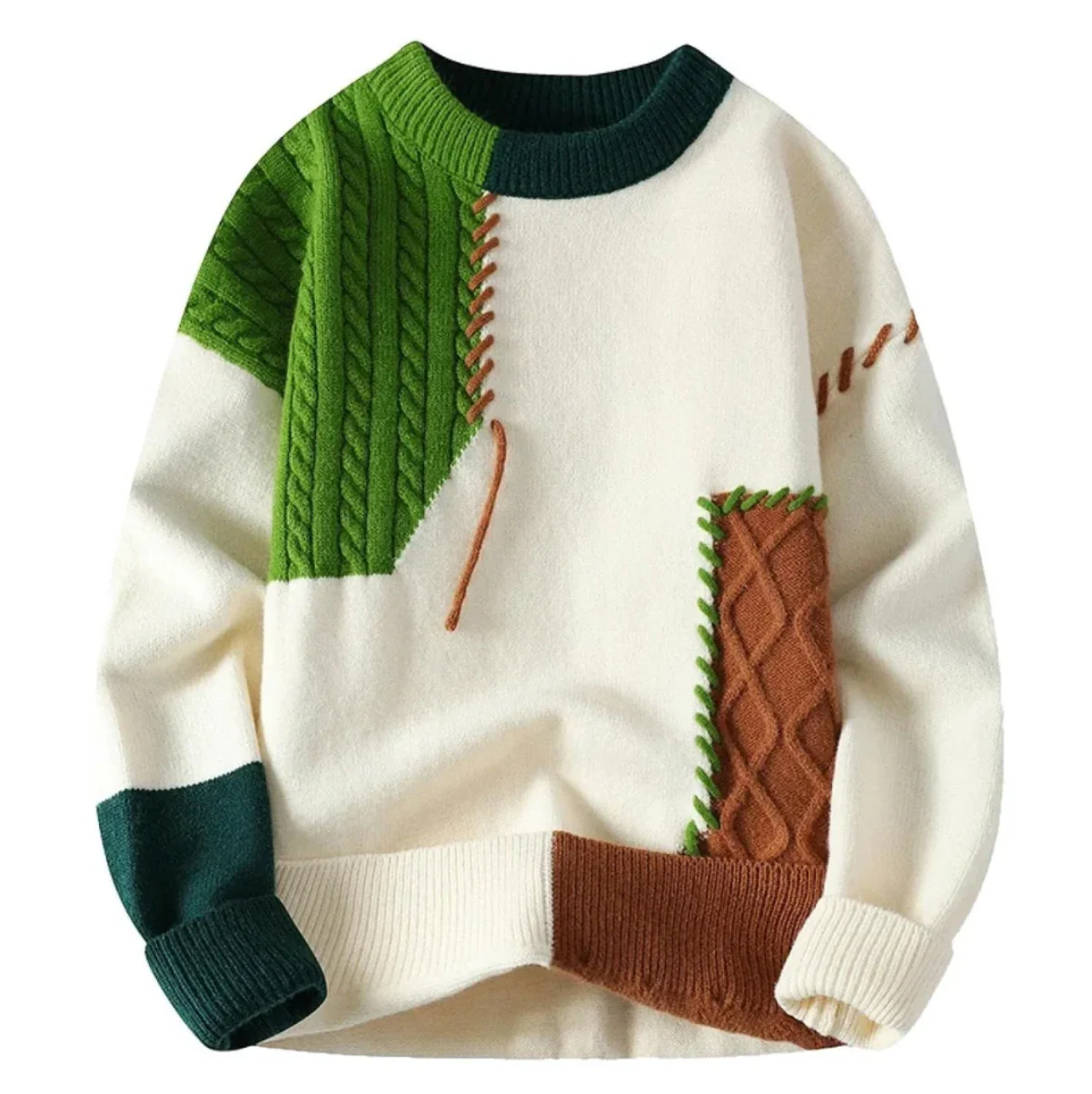Jano | Modern patch knit sweater for men - Image 3