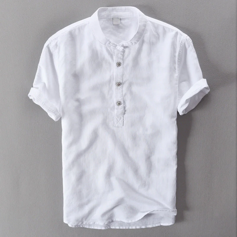 Janus | Luca Henley Linen Shirt - Image 2