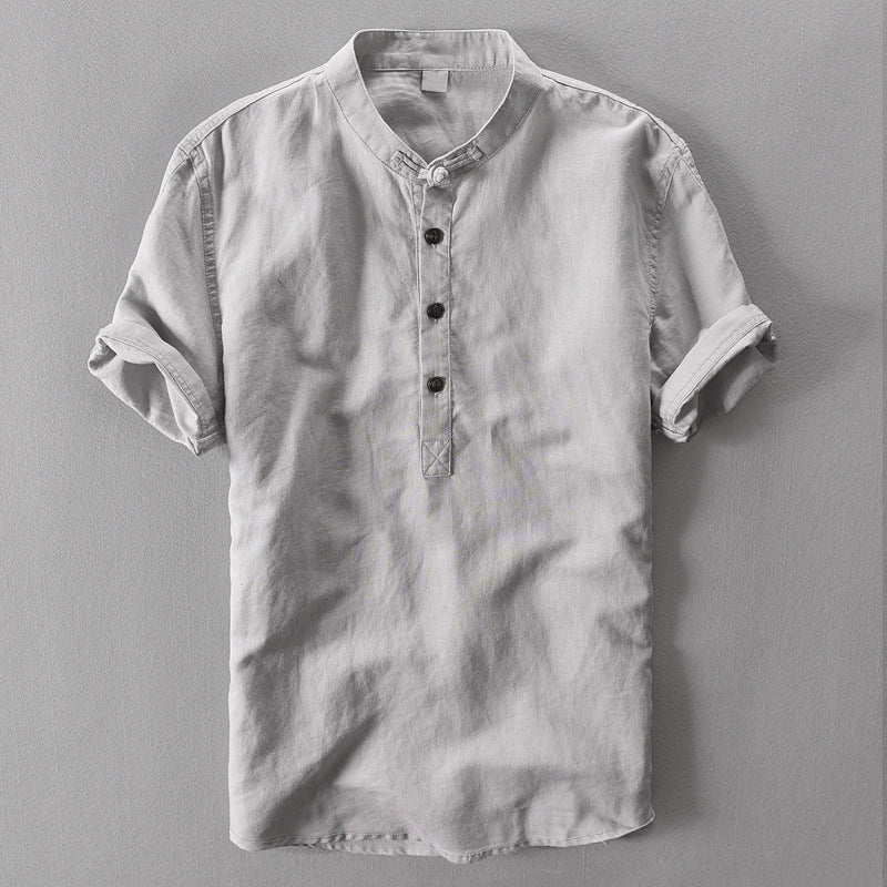 Janus | Luca Henley Linen Shirt - Image 4