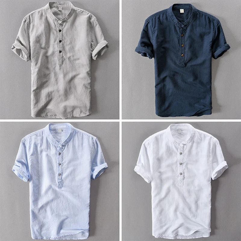 Janus | Luca Henley Linen Shirt - Image 5