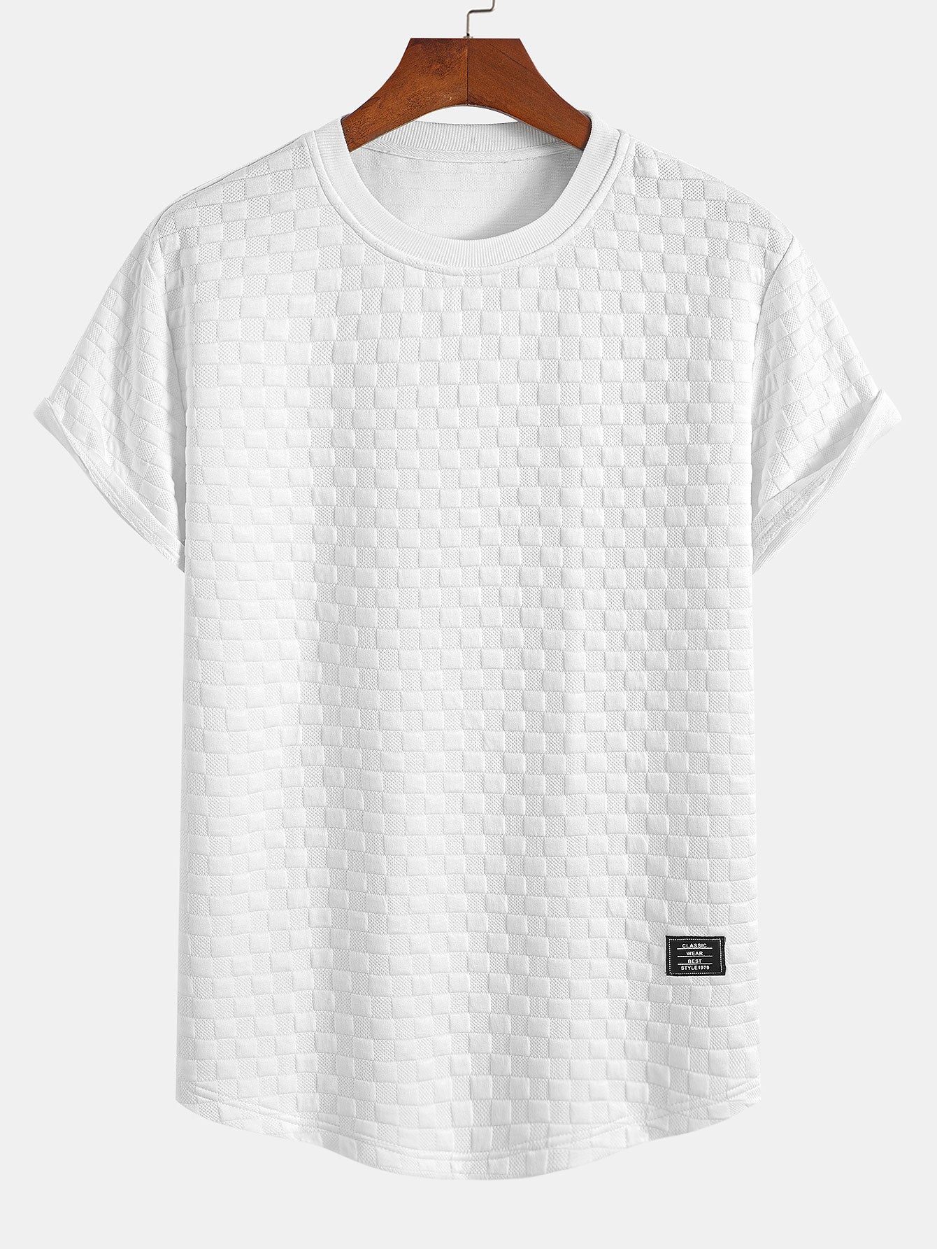JaredĀ® | Checkerboard Jacquard Arc Hem T-Shirt & Checkerboard Jacquard Shorts - Image 6