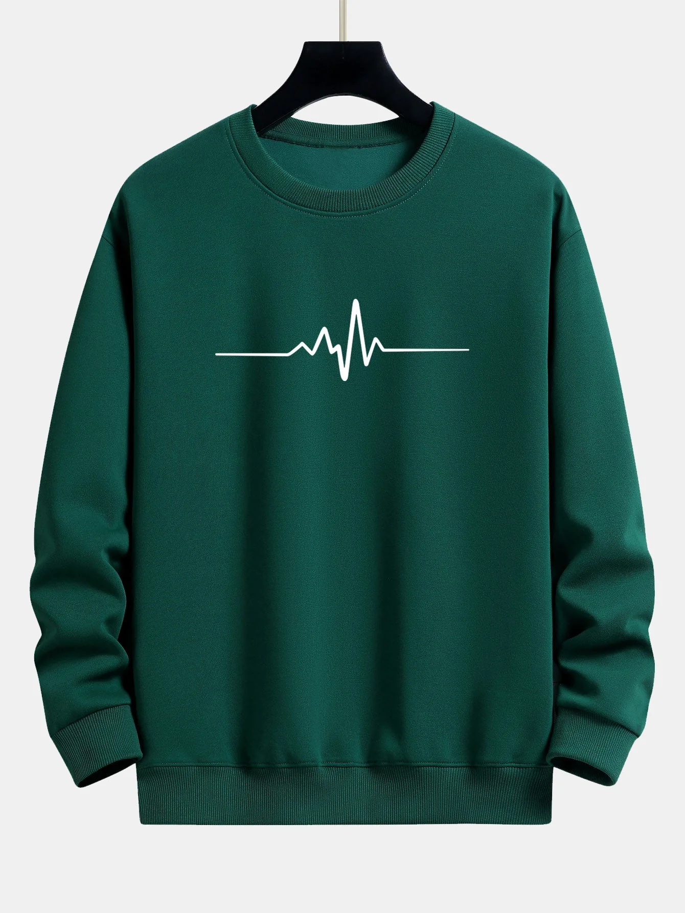 Jasiel® | Heartbeat Print Relax Fit Sweatshirt - Image 2