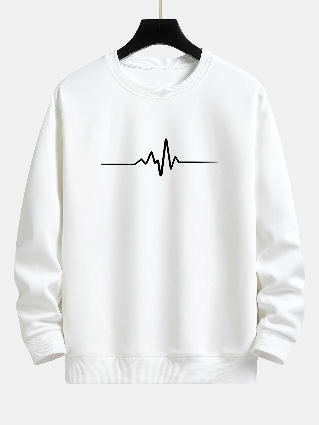 Jasiel® | Heartbeat Print Relax Fit Sweatshirt - Image 3