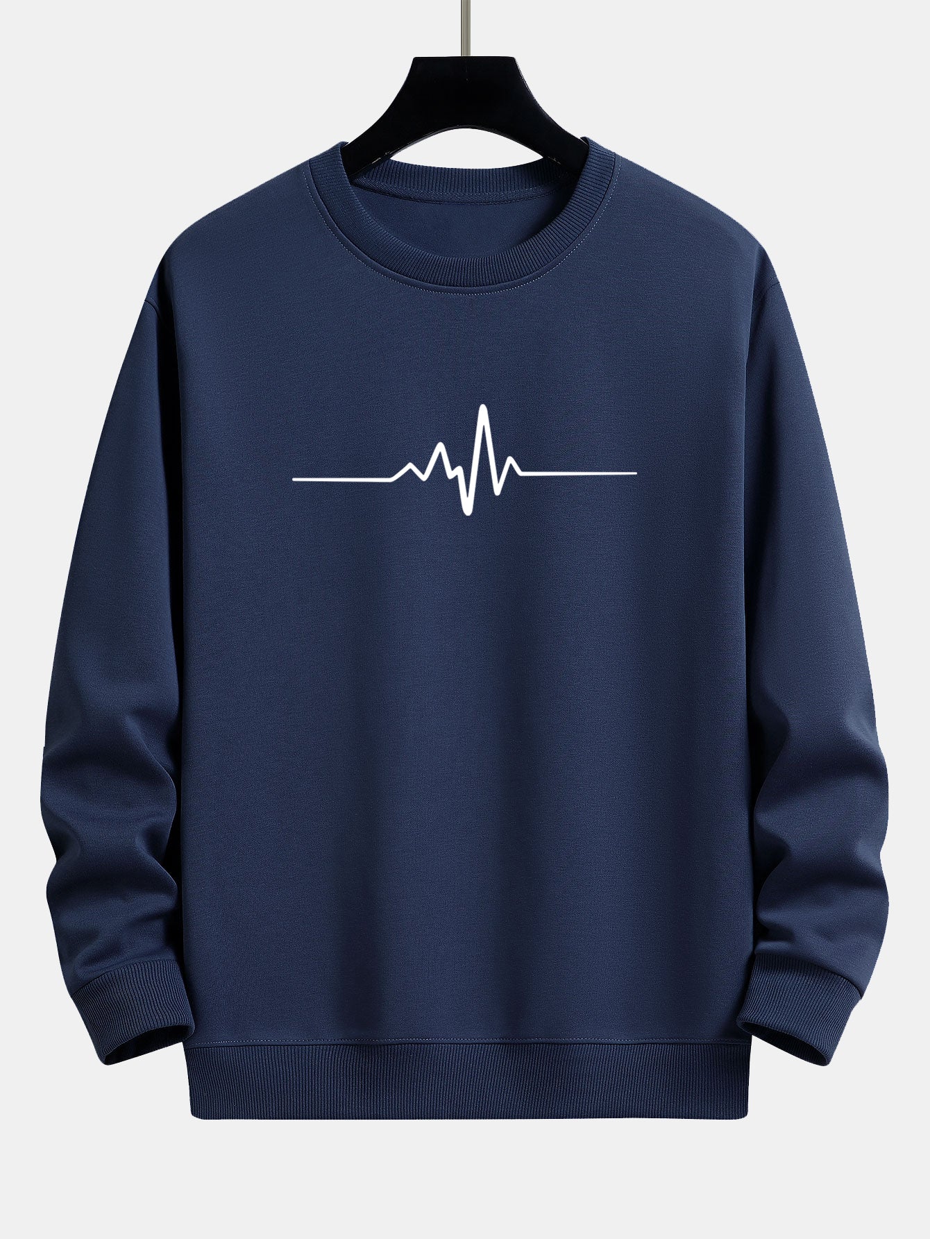 Jasiel® | Heartbeat Print Relax Fit Sweatshirt - Image 5