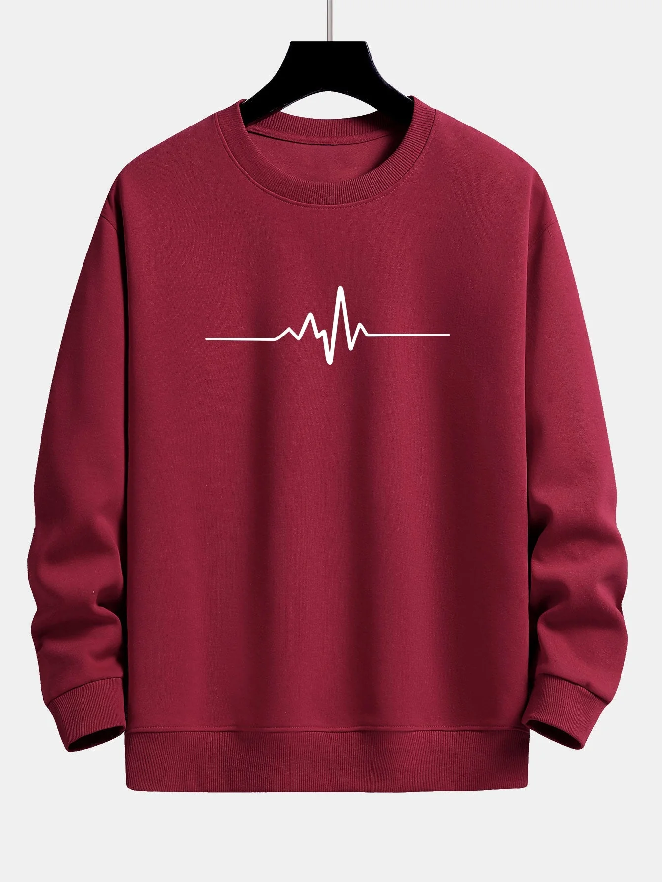Jasiel® | Heartbeat Print Relax Fit Sweatshirt - Image 6