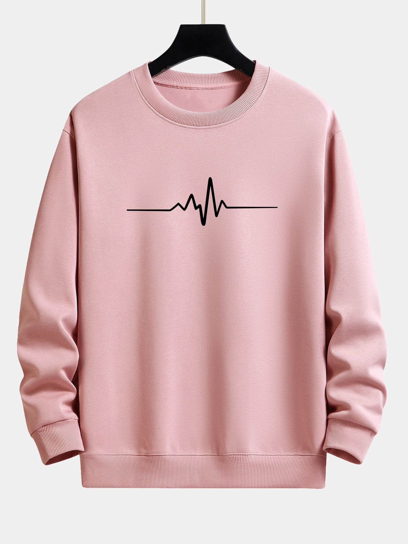 Jasiel® | Heartbeat Print Relax Fit Sweatshirt - Image 7
