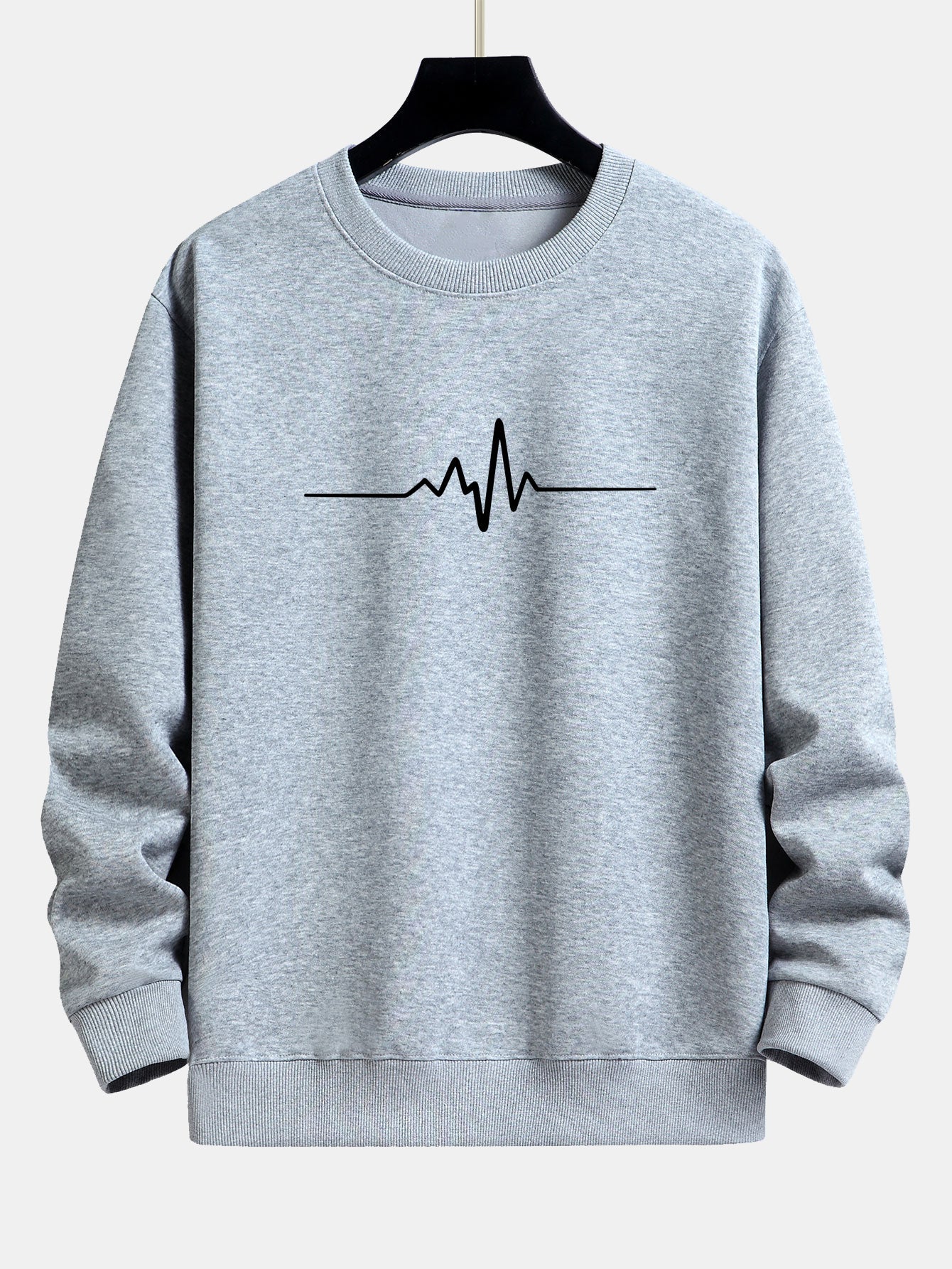 Jasiel® | Heartbeat Print Relax Fit Sweatshirt - Image 9