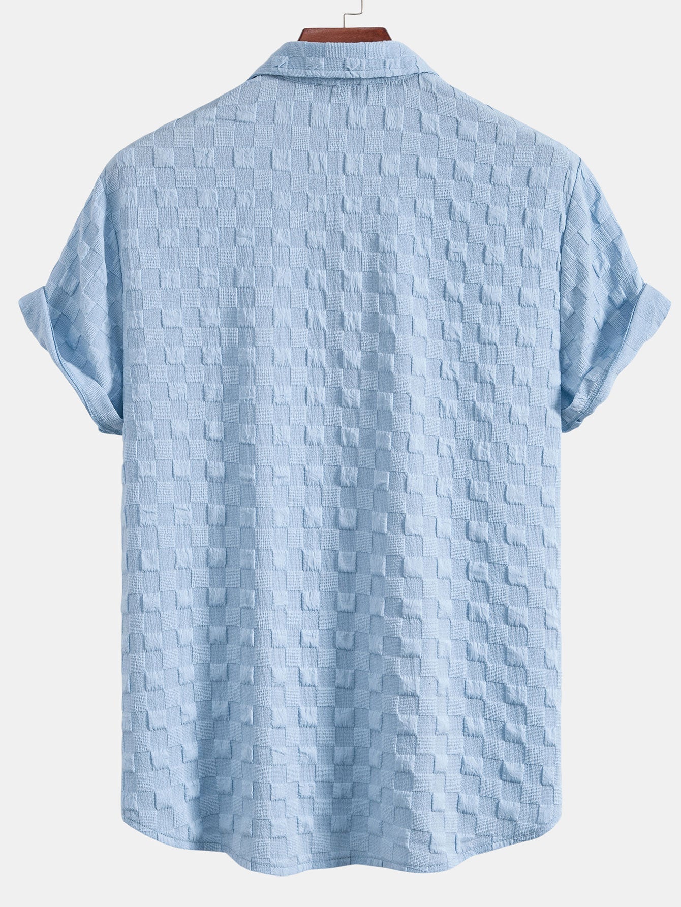Jasper® | Checkerboard Jacquard Button Up Shirt & Drawstring Shorts - Image 3