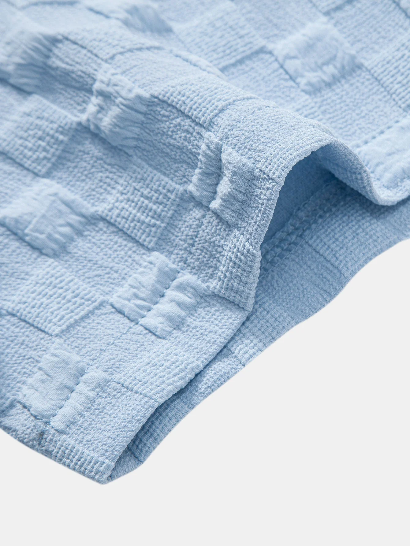 Jasper® | Checkerboard Jacquard Button Up Shirt & Drawstring Shorts - Image 7
