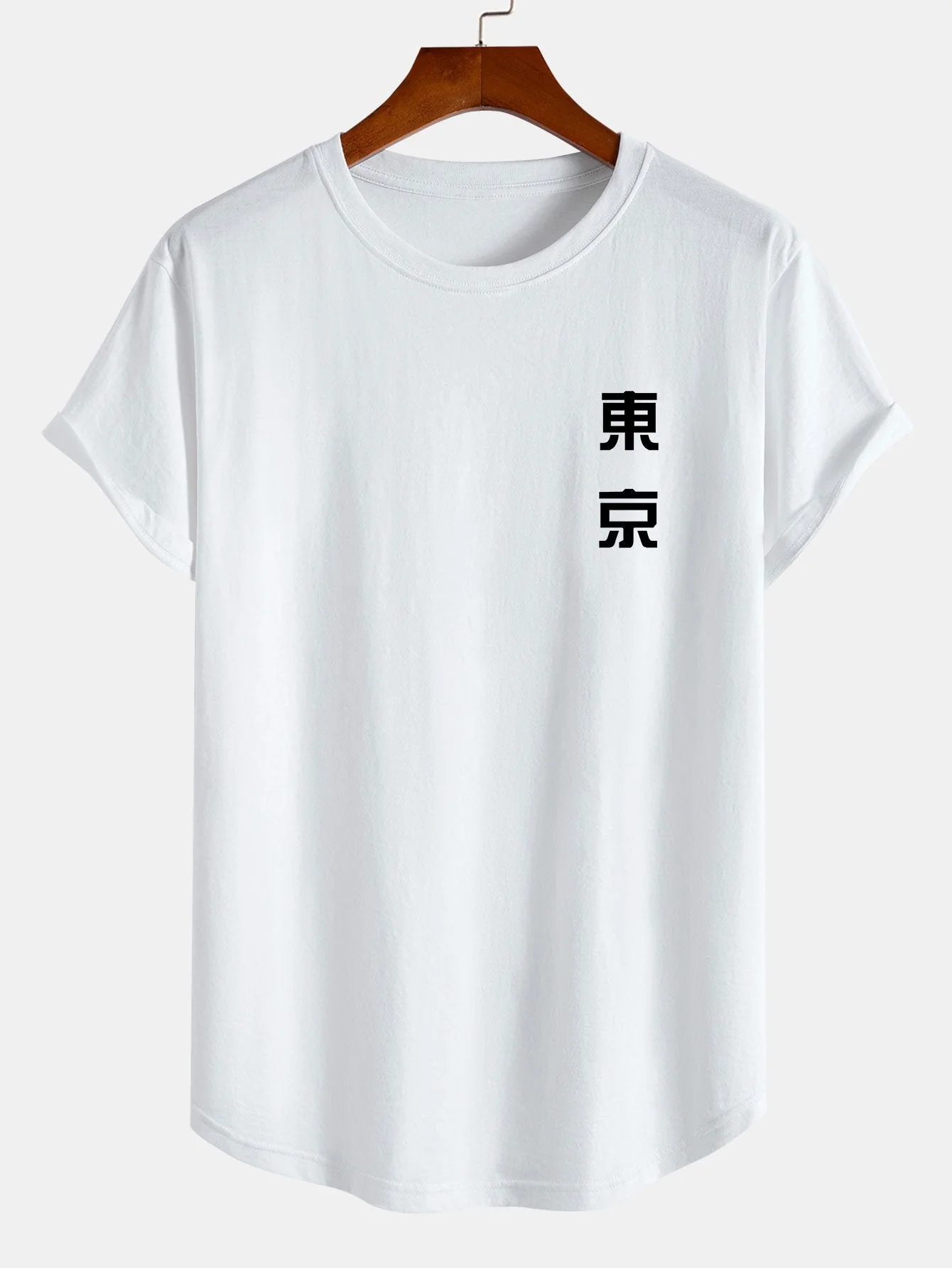 Jasper® | Tokyo Back Print Cotton Arc Hem T-Shirt - Image 3