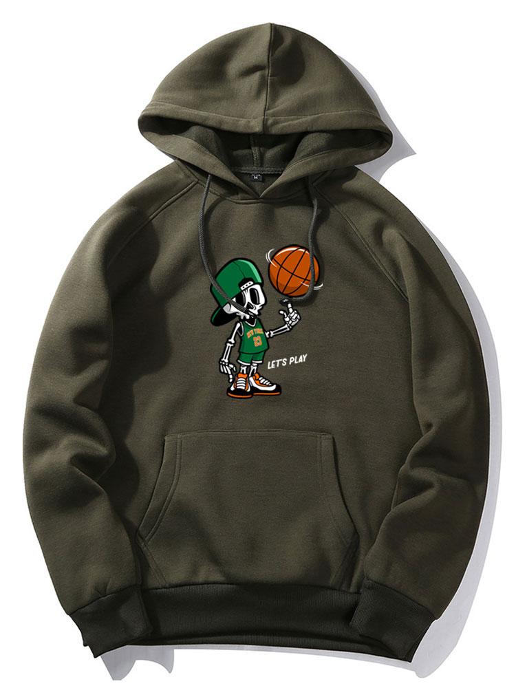 Jasper | Basketball Skeleton Print Hoodie - Image 2