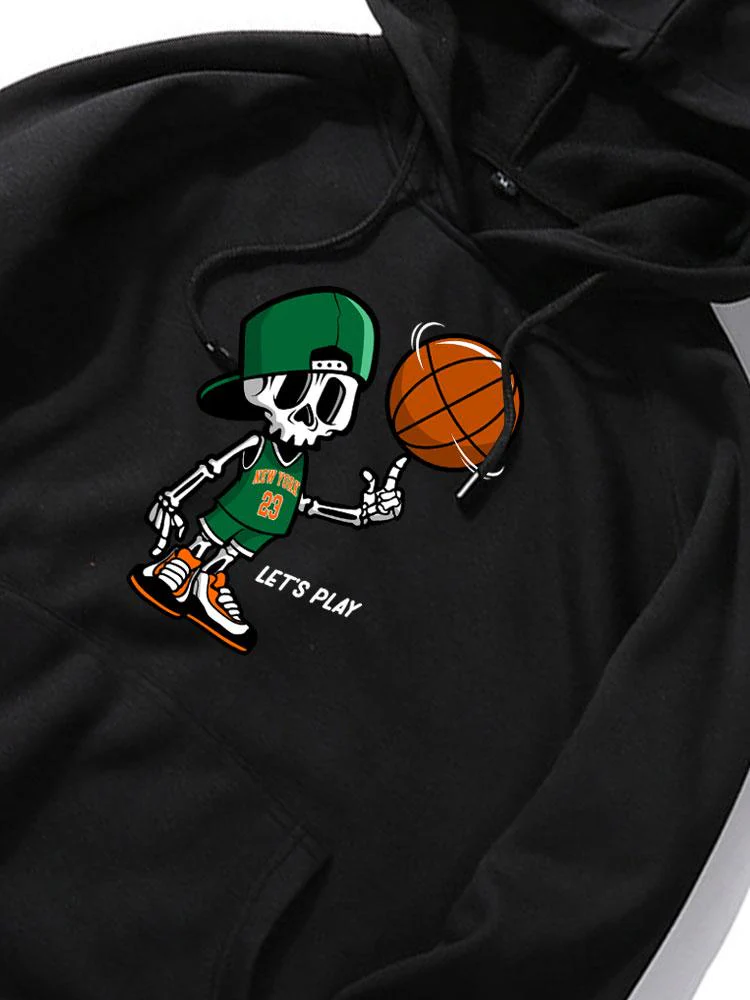 Jasper | Basketball Skeleton Print Hoodie - Image 9