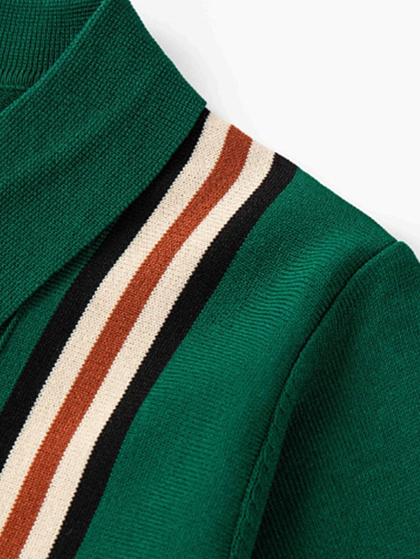Jasper | Short Sleeve Striped Button Up Sweater Polo - Image 5