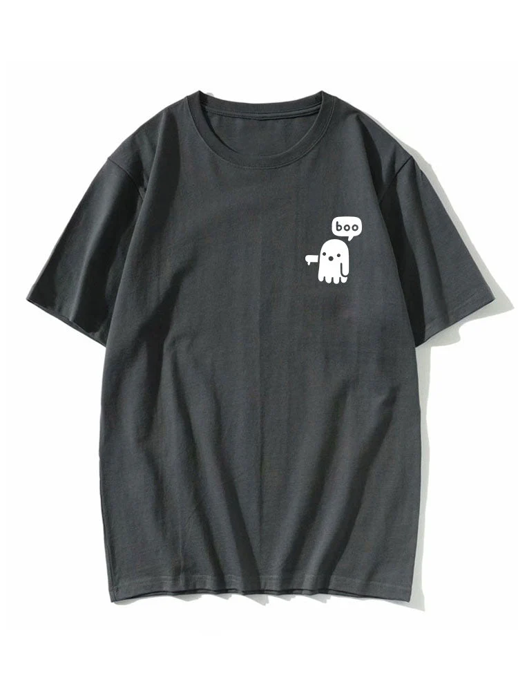 Javier® | Cartoon Ghost Print T-Shirt - Image 3