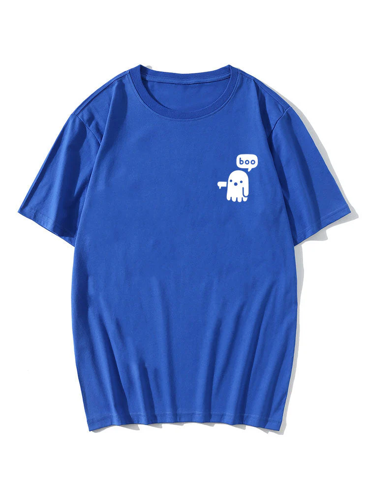 Javier® | Cartoon Ghost Print T-Shirt - Image 4