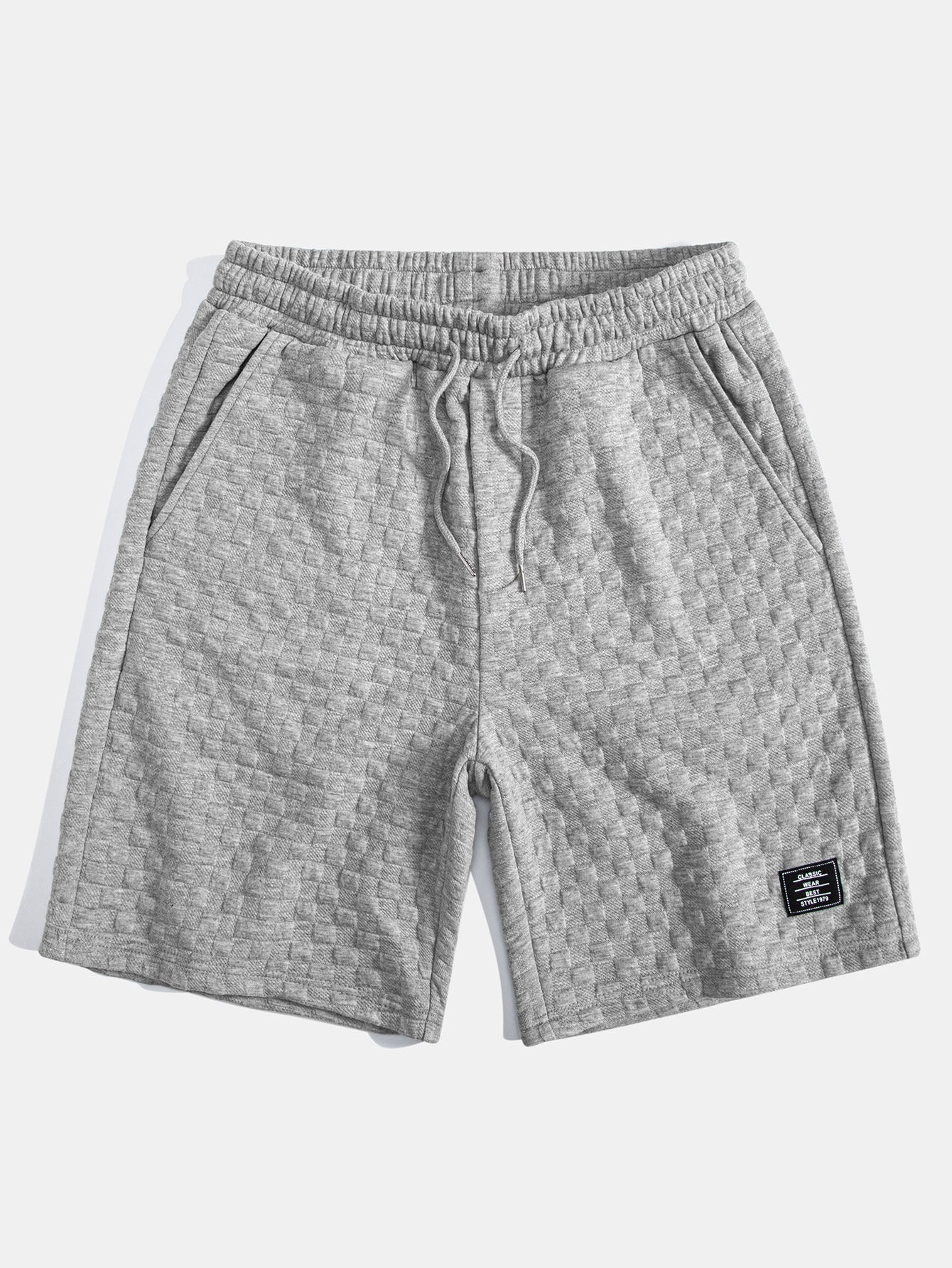 Javier® | Checkerboard Jacquard Arc Hem Hooded T-Shirt & Checkerboard Jacquard Shorts - Image 14