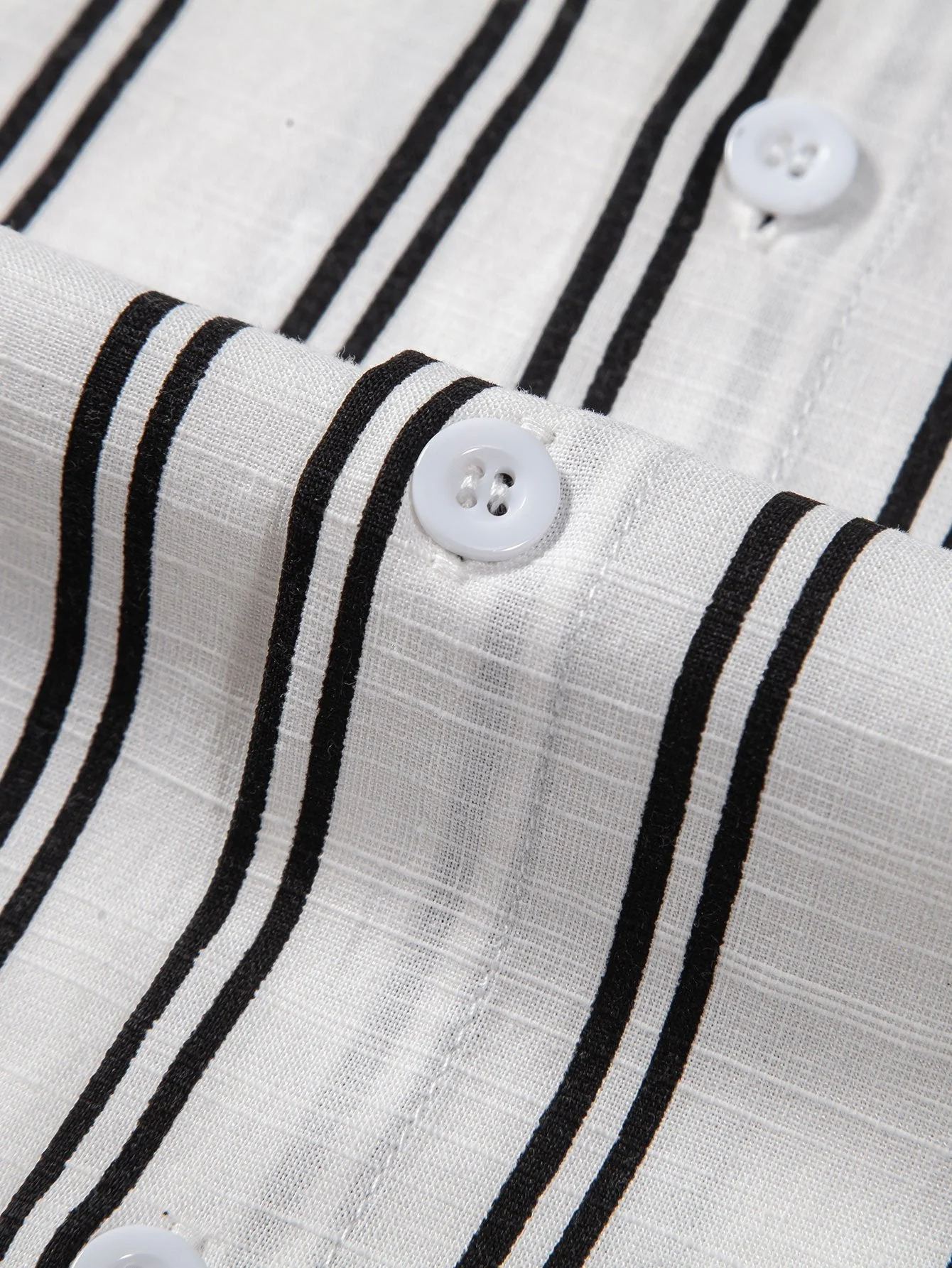 Javier® | Linen Look Striped Button Up Shirt - Image 4